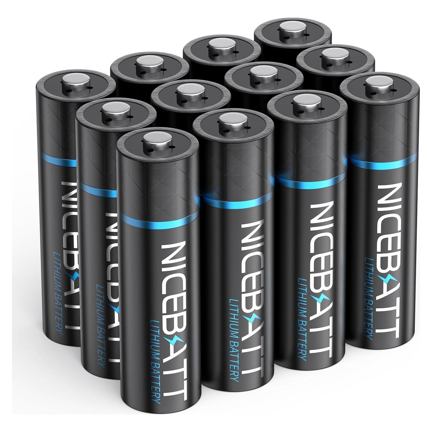 Baterías de Litio AA 3500mAh NICEBATT 12 Unidades