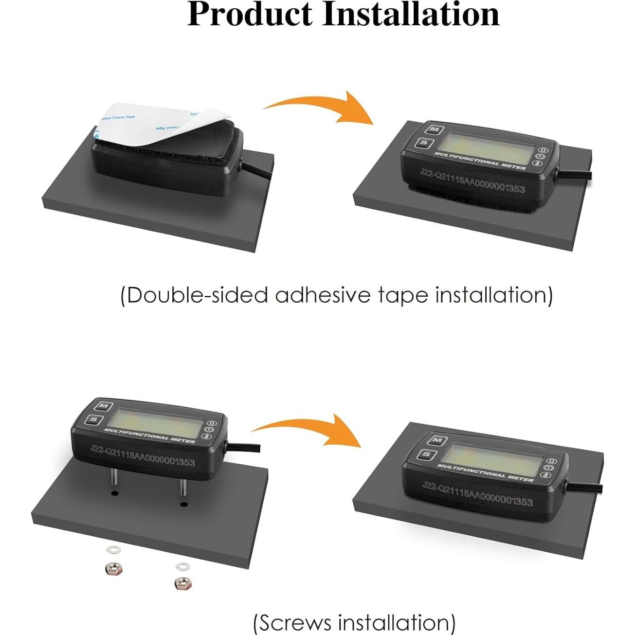 Tacómetro LCD Retroiluminado NR-HM035T para Motor y Mantenimiento