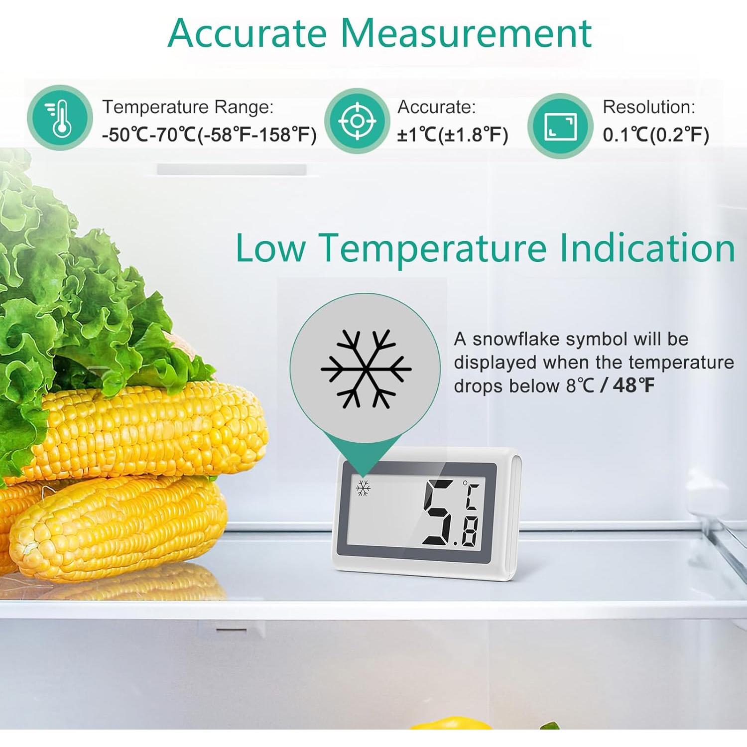 Termómetro Digital Magnético ORIA para Refrigerador - Paquete de 2