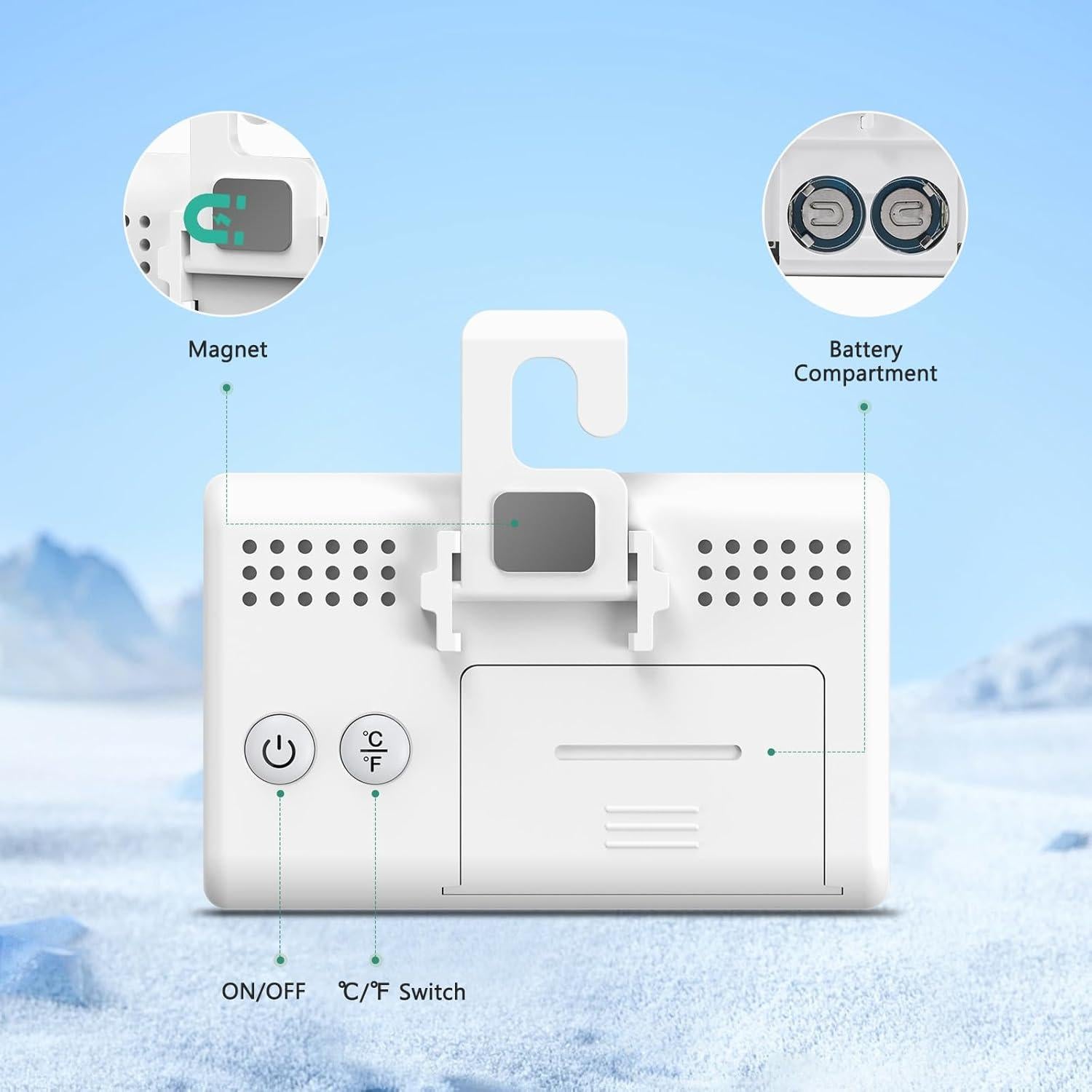 Termómetro Digital Magnético ORIA para Refrigerador - Paquete de 2
