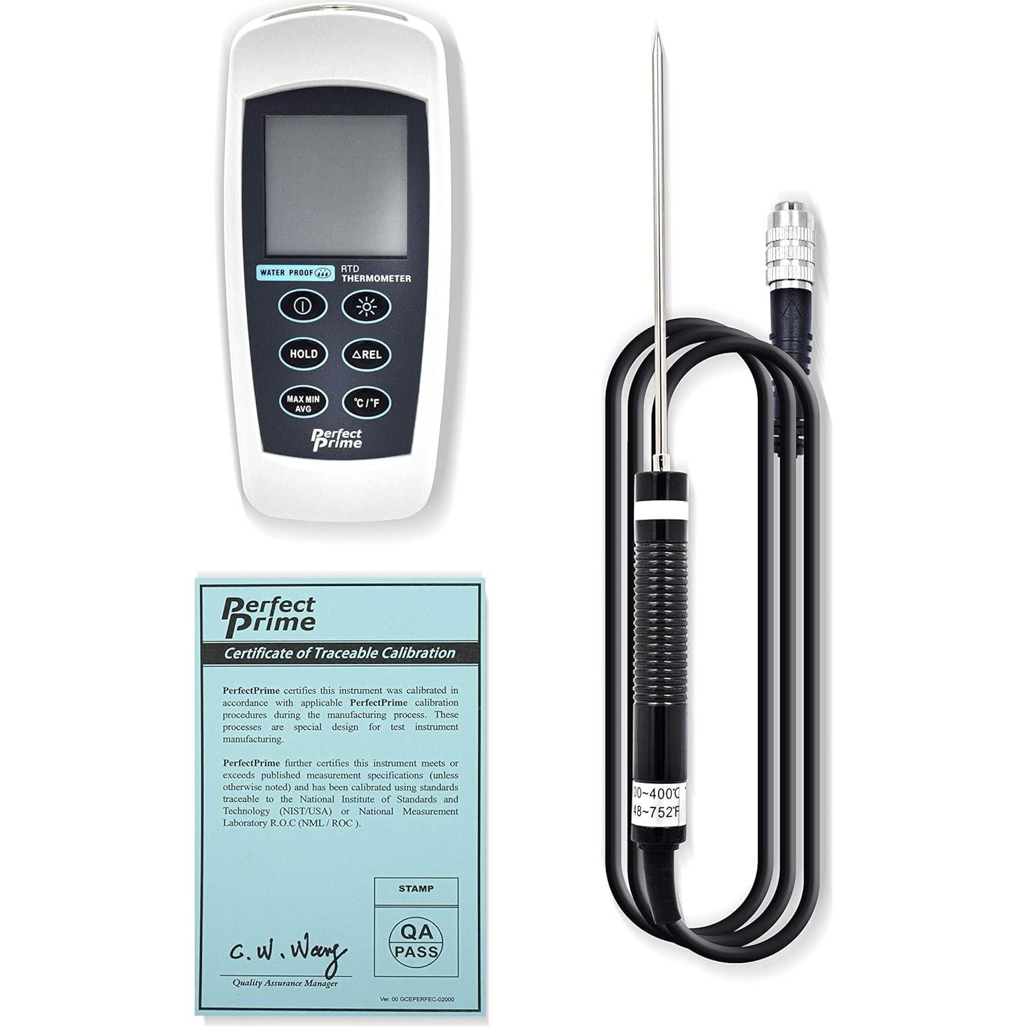 Termómetro RTD PerfectPrime TC0370 IP67 con sonda PT100