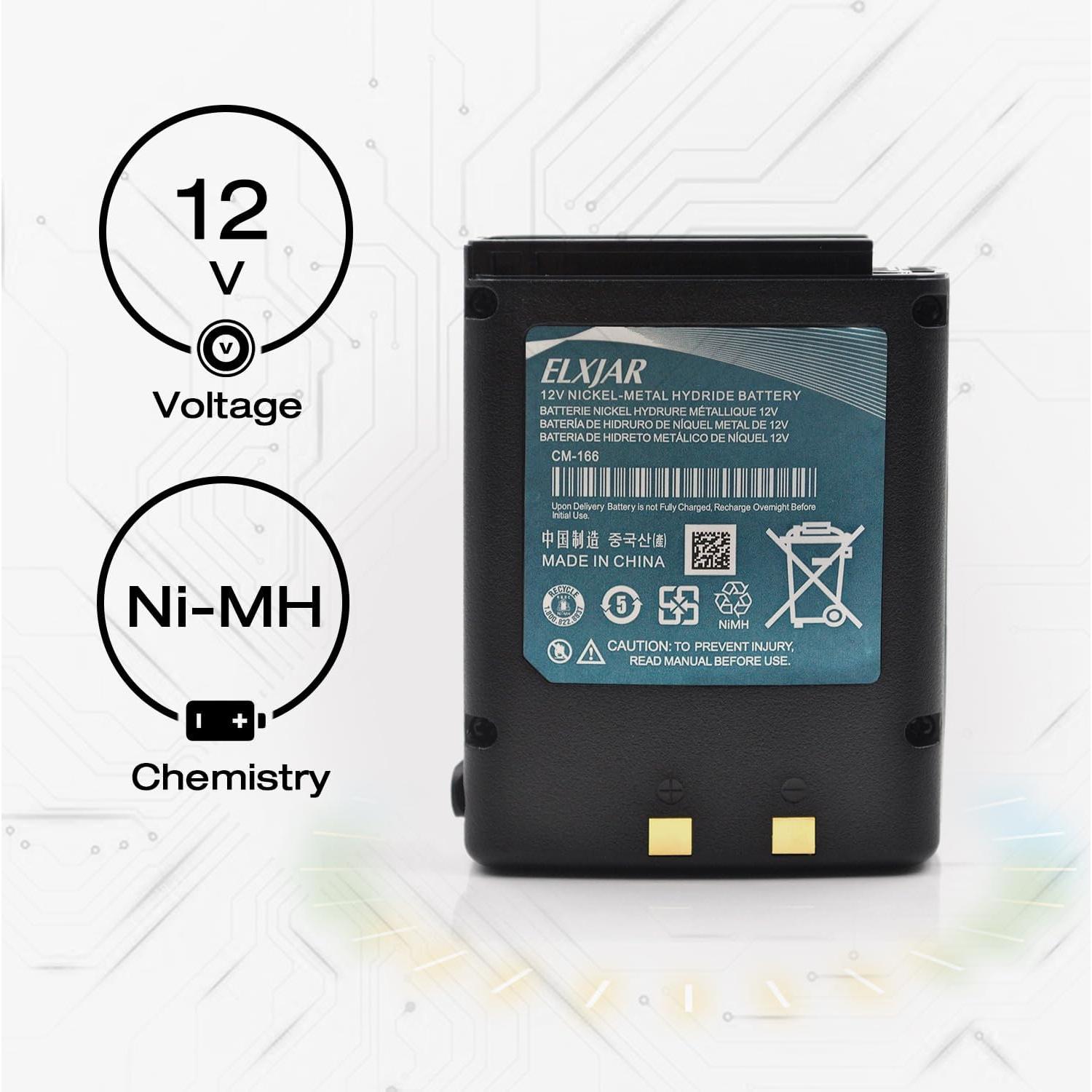 Batería recargable 12V 1000mAh Ni-MH Elxjar para radios ICOM