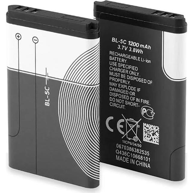 Paquete de 2 Baterías Li-ion BL-5C + Cargador USB Tipo-C