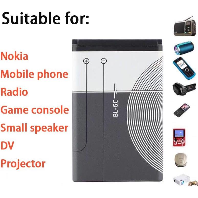 Paquete de 2 Baterías Li-ion BL-5C + Cargador USB Tipo-C