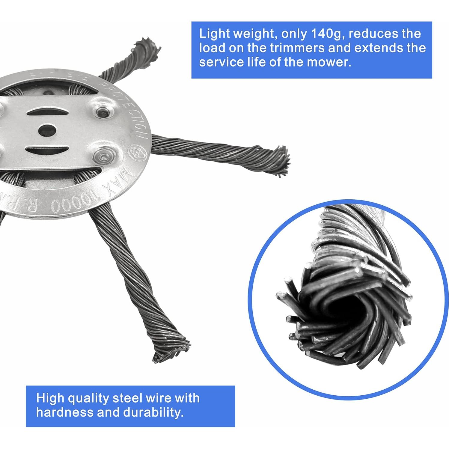 Cabezal de recortadora NeJesZoe 15cm Alambre de Acero - Paquete de 2