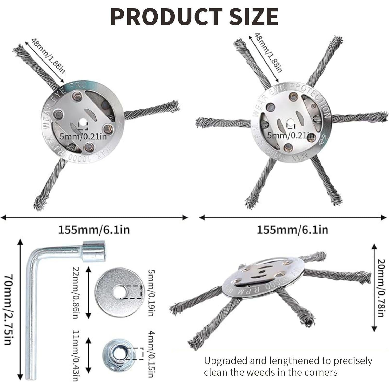 Cabezal de Desmalezadora WHNICUST 6 Cuchillas Alambre Acero 15cm