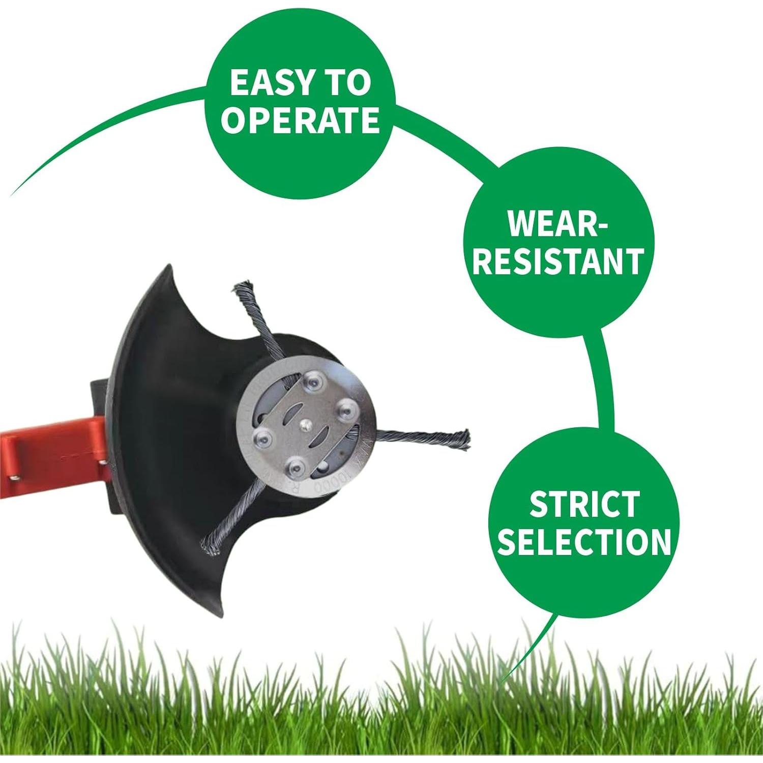 Cabezal de Desmalezadora WHNICUST 6 Cuchillas Alambre Acero 15cm