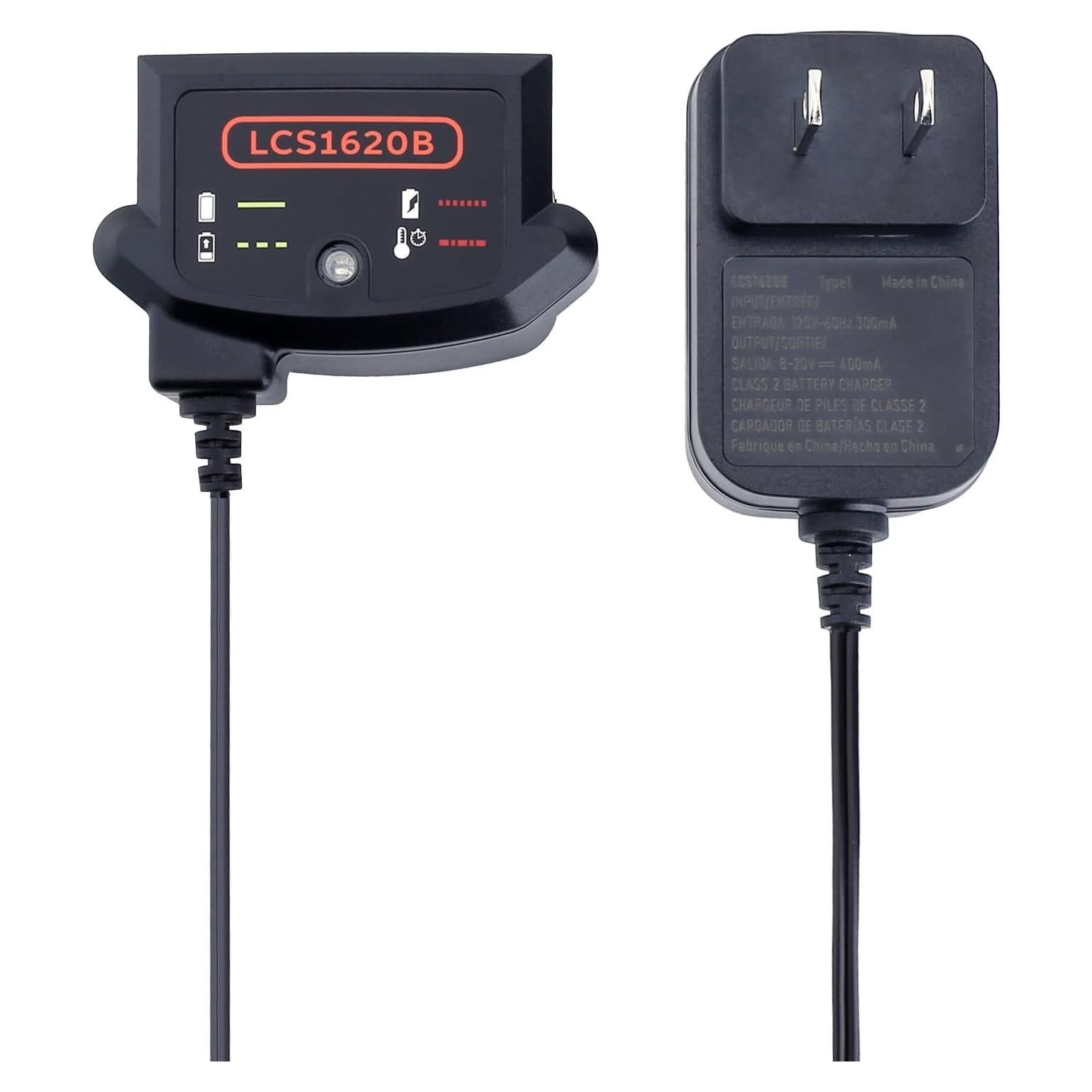 Cargador de Batería 20V MAX Black+Decker LCS1620B Litio