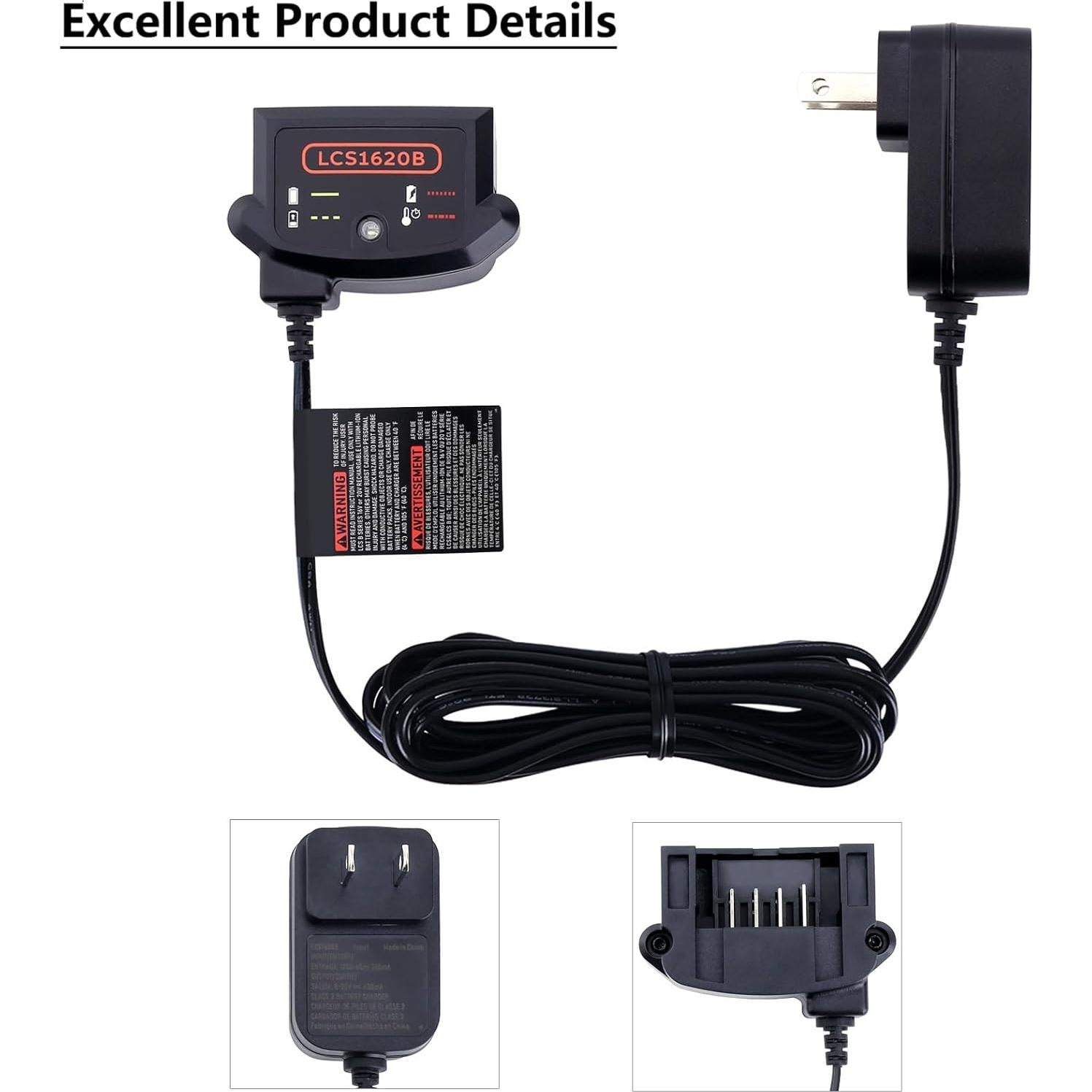 Cargador de Batería 20V MAX Black+Decker LCS1620B Litio