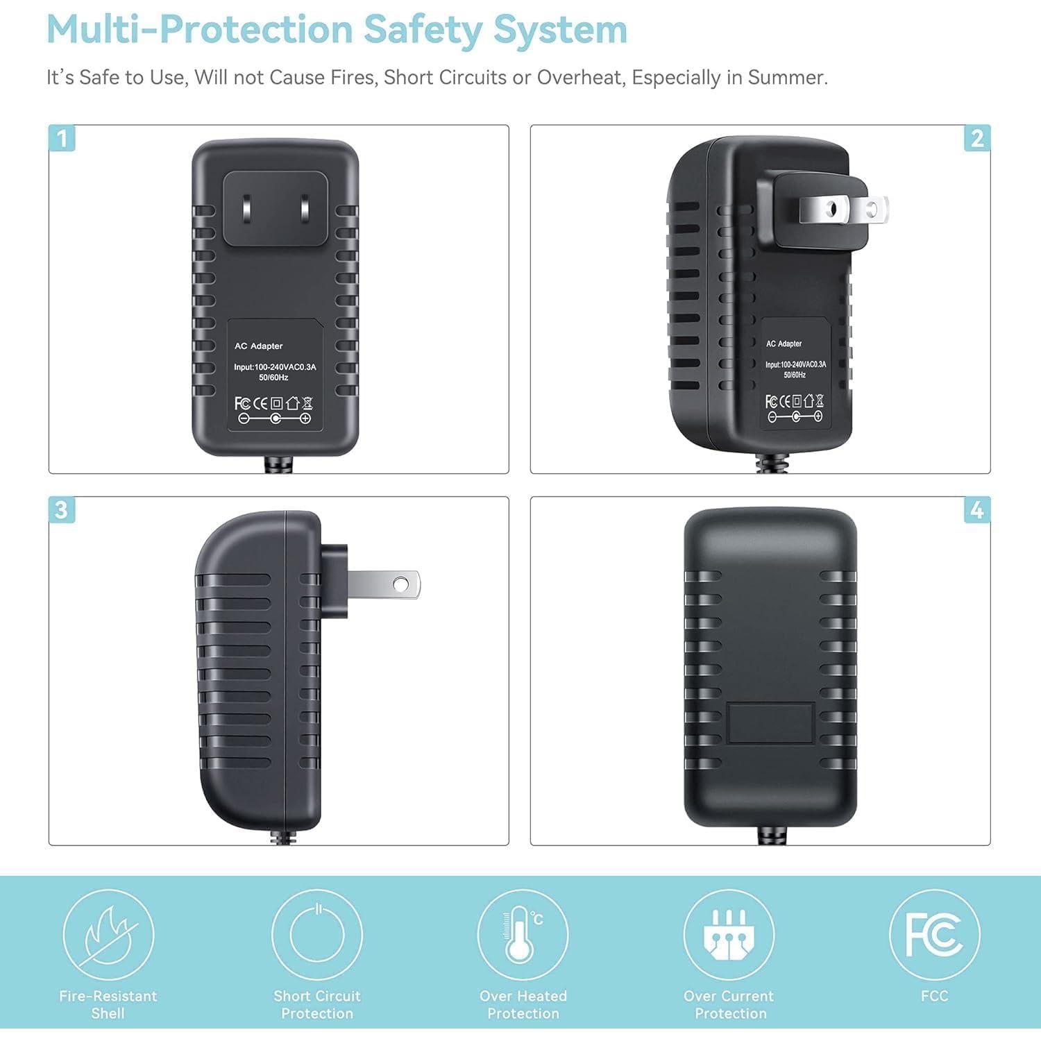 Adaptador AC 12V Junfamilee para Tijeras de Césped 7.2V