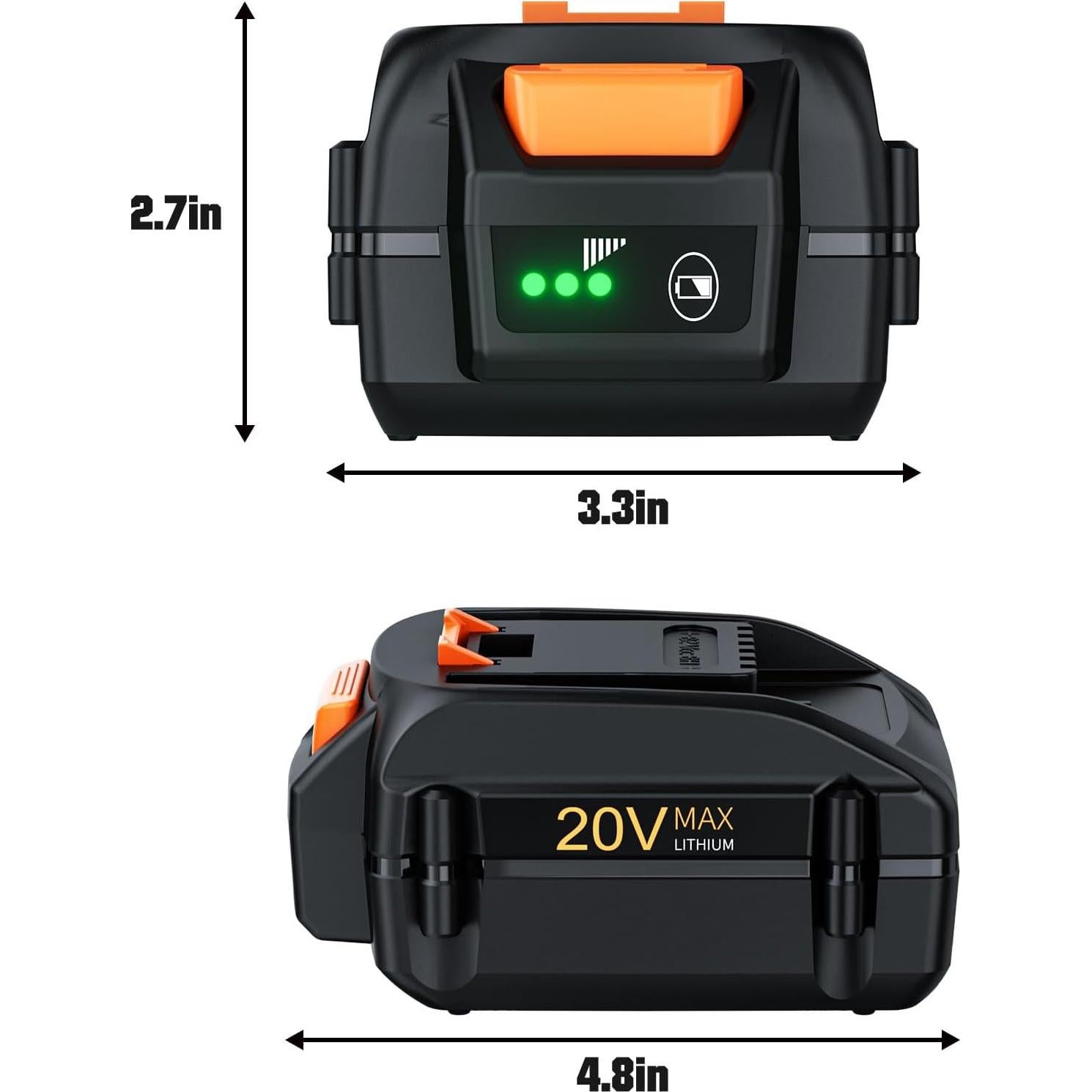 Batería 8000mAh 20V POWTREE Compatible con Worx WA3520
