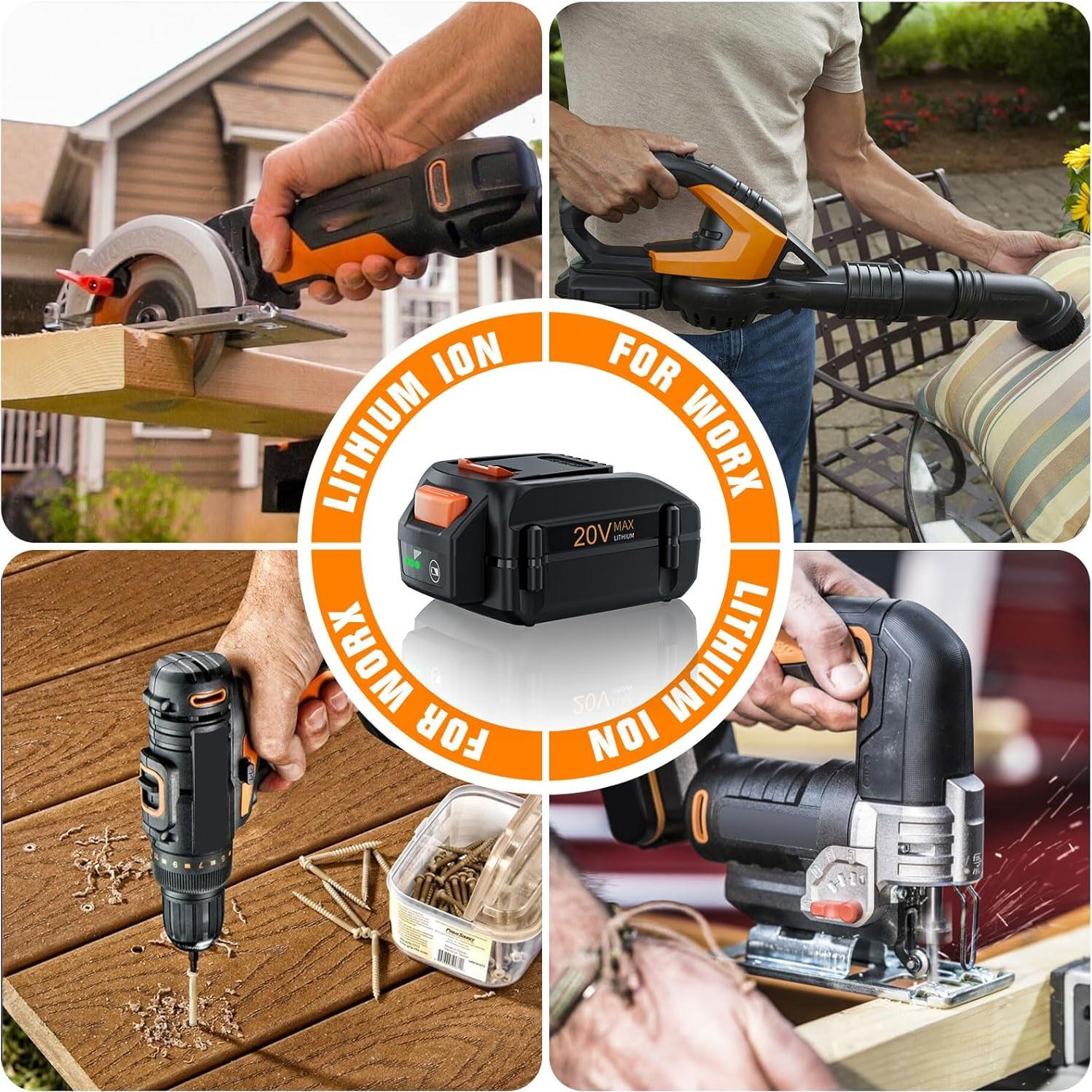 Batería 8000mAh 20V POWTREE Compatible con Worx WA3520