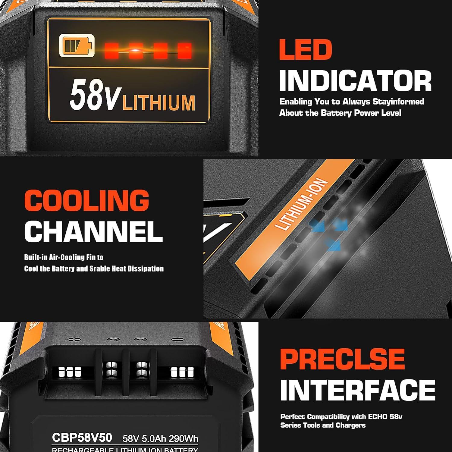 Batería de Reemplazo Supowill 58V 5.0Ah para Echo MAX PRO