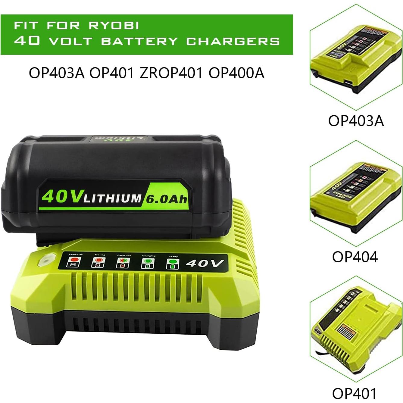 Batería de Reemplazo 40V 6.0Ah Ryobi Litio-ion Alta Capacidad