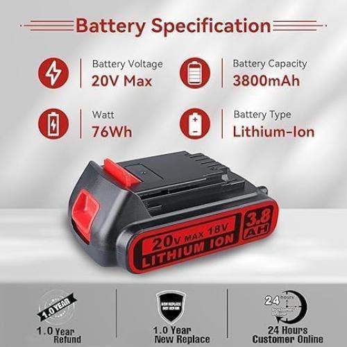Batería de Litio VANTTECH 20V 3.8Ah para Black & Decker