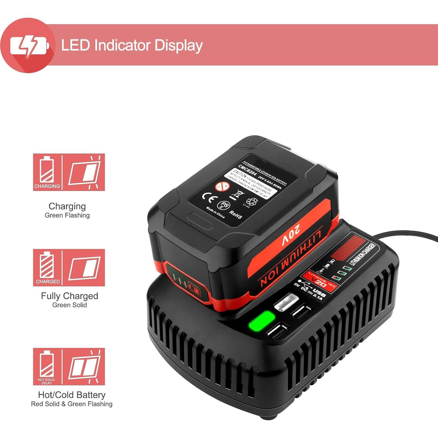Batería de Reemplazo Craftsman 20V V20 CMCB202 3500mAh (2 Unidades)