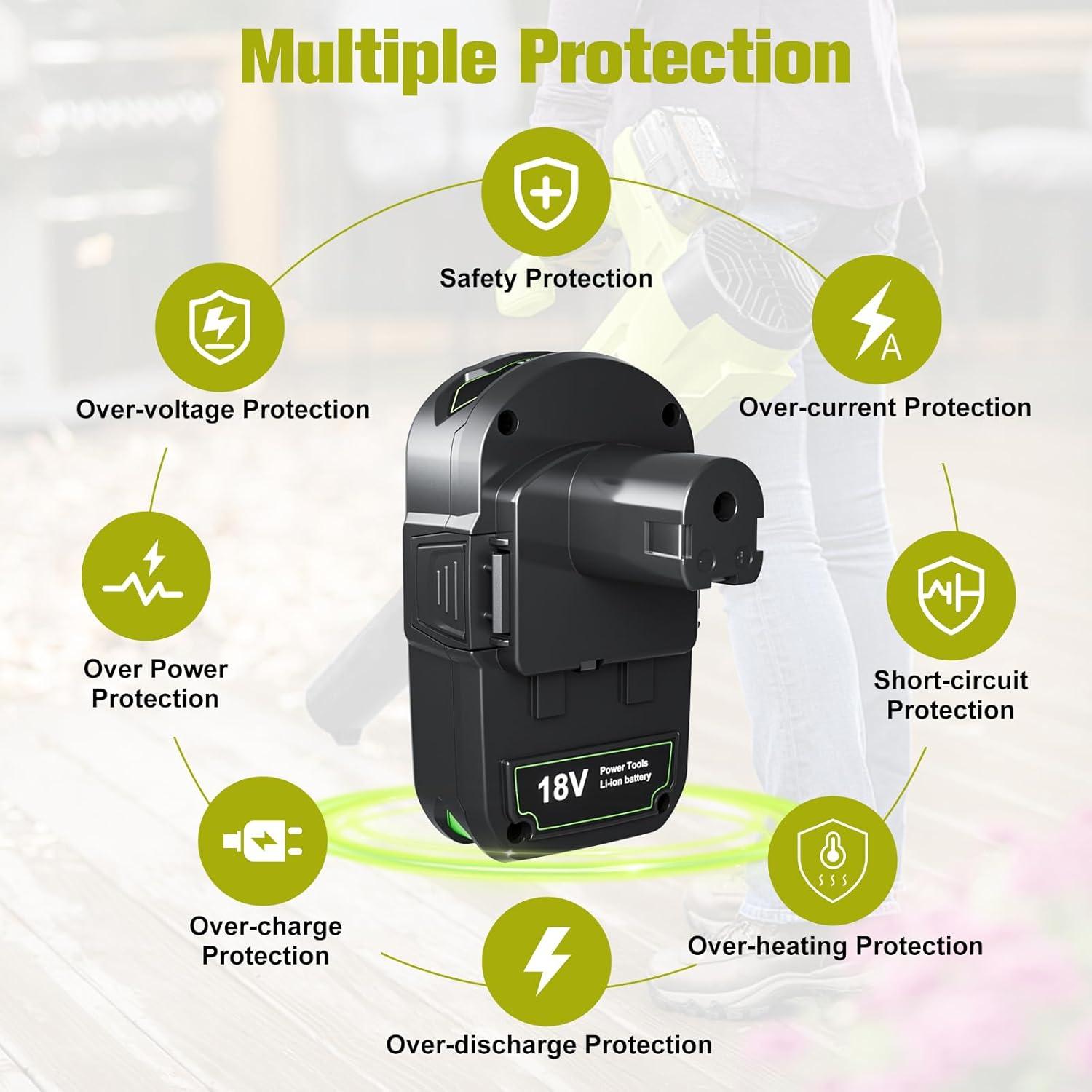 Batería Li-Ion 4000mAh POWTREE para Ryobi 18V P107 P102 P103