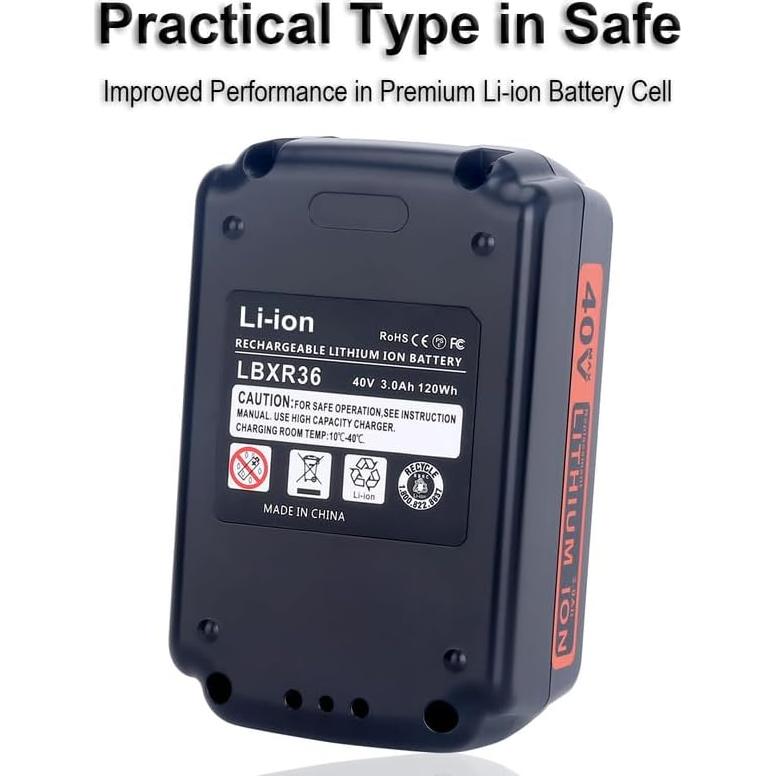 Batería de Litio Biswaye 40V 3.0Ah Compatible Black & Decker