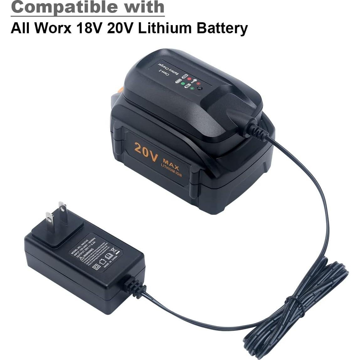 Cargador de Batería Lasica WA3742 Compatible Worx 20V