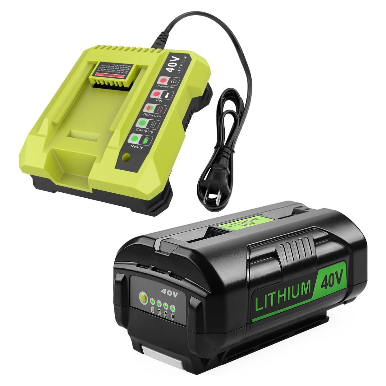 Kit Batería y Cargador ANTRobut 6.5Ah 40V para Ryobi