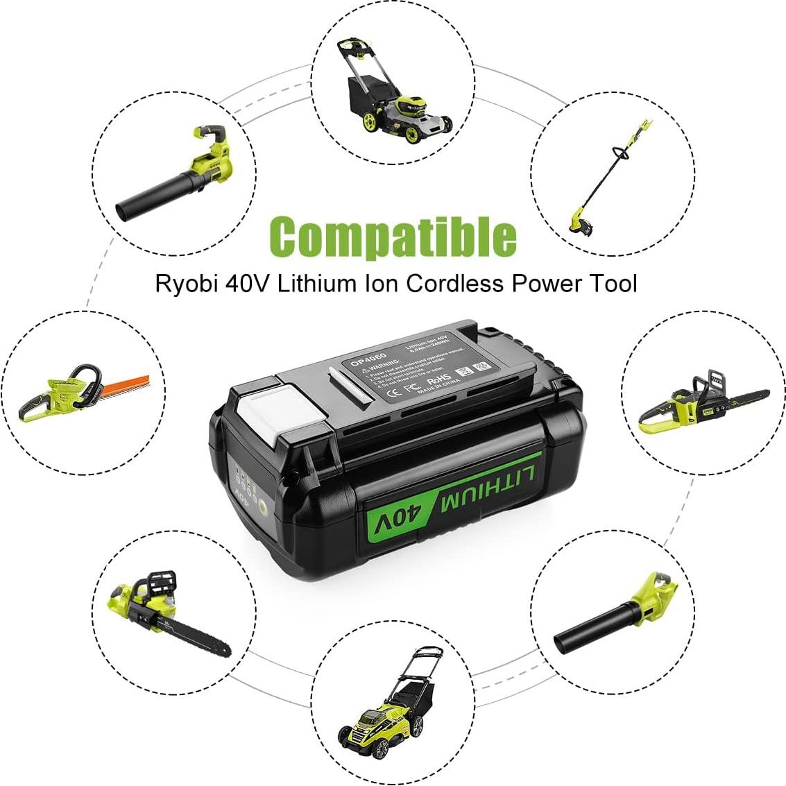 Kit Batería y Cargador ANTRobut 6.5Ah 40V para Ryobi