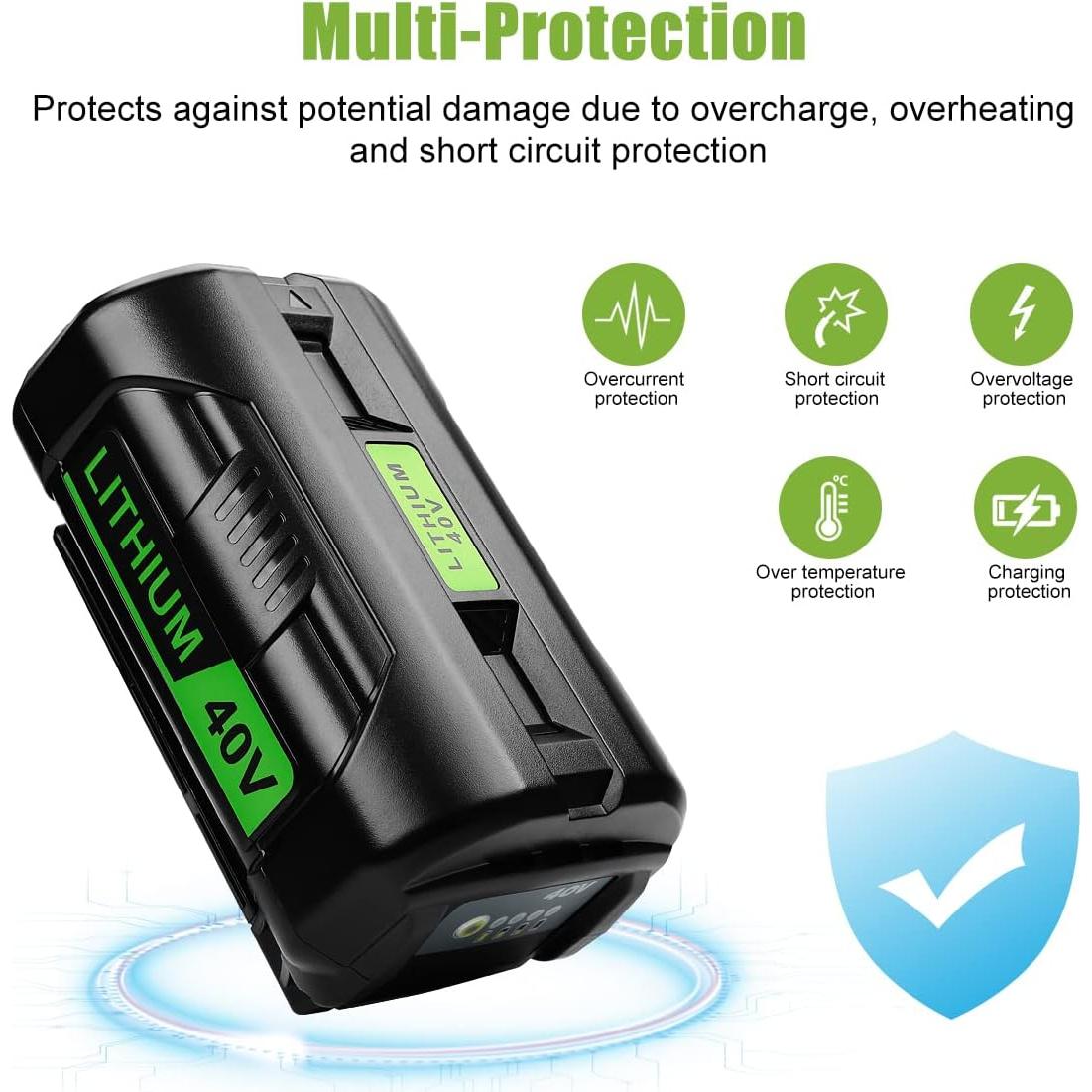 Kit Batería y Cargador ANTRobut 6.5Ah 40V para Ryobi