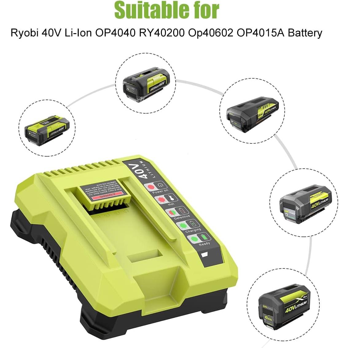 Kit Batería y Cargador ANTRobut 6.5Ah 40V para Ryobi