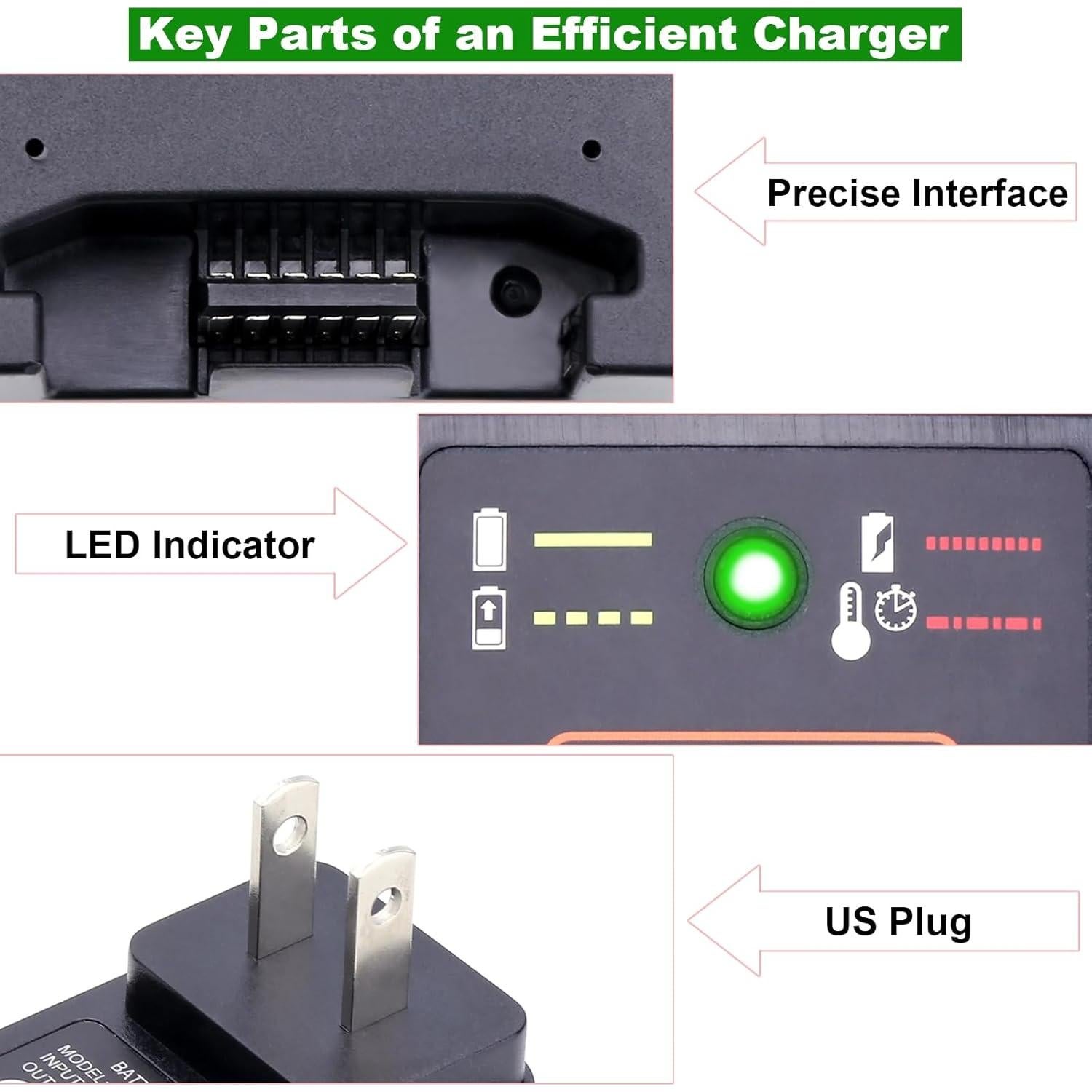 Cargador 40V Black & Decker LCS436 Compatible 36V Litio