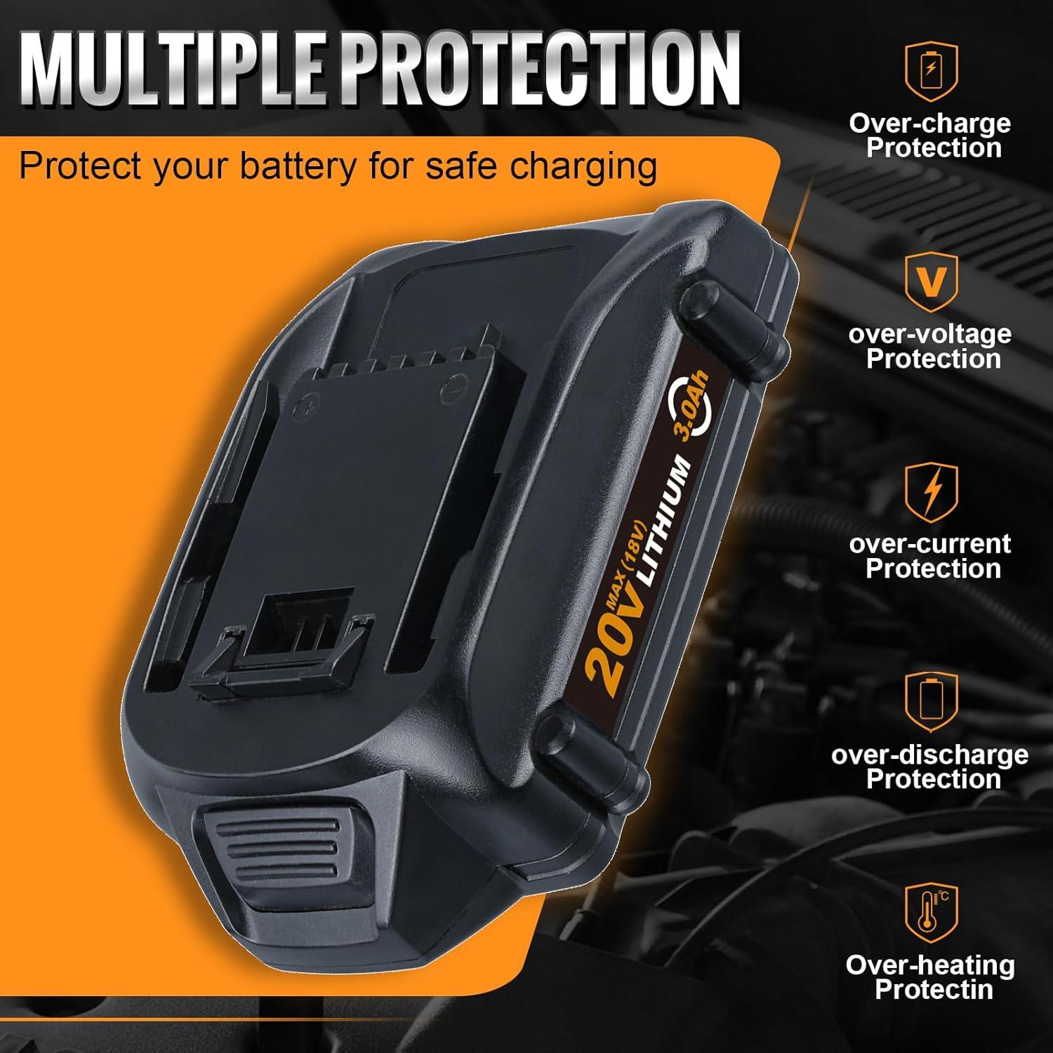 Batería de Reemplazo 20V VINIDA 3000mAh para Herramientas Worx