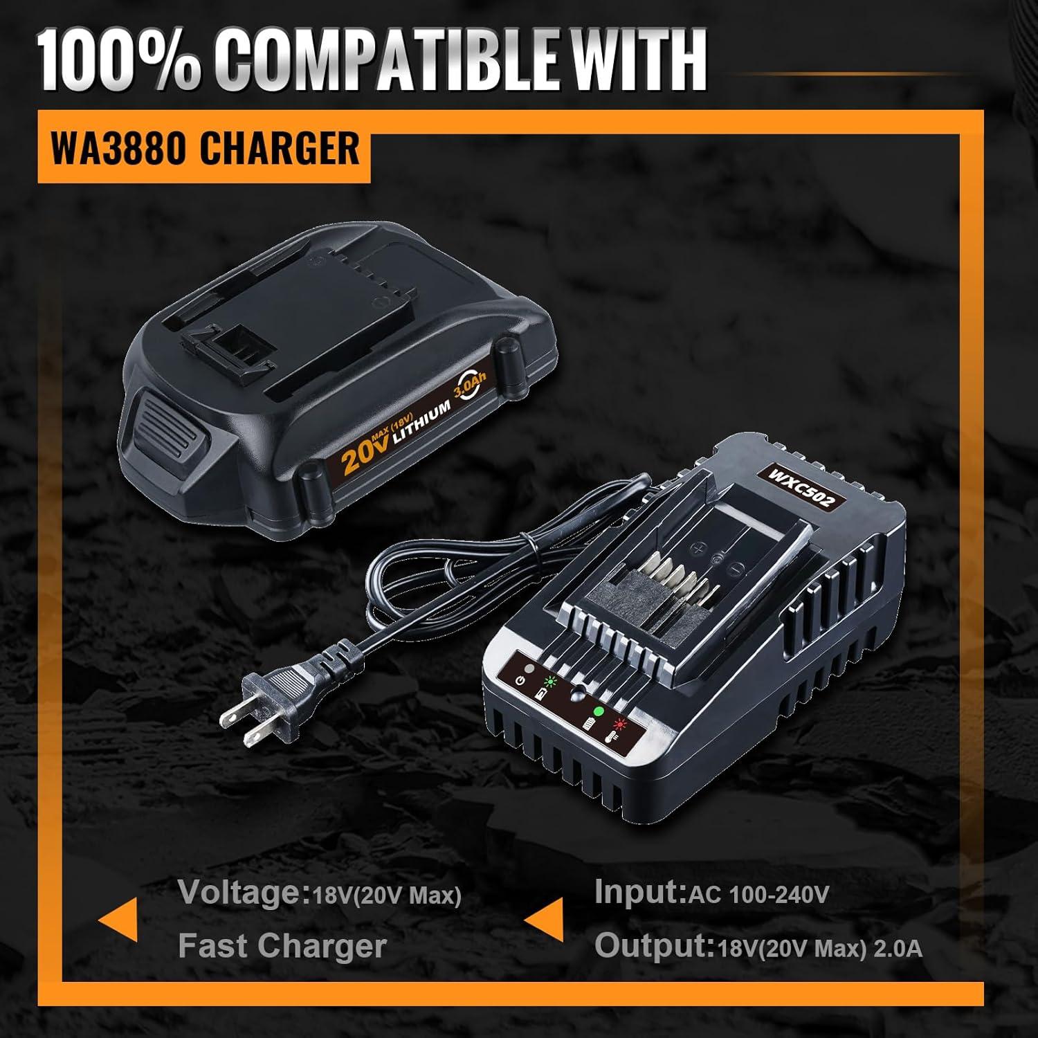 Batería de Reemplazo 20V VINIDA 3000mAh para Herramientas Worx