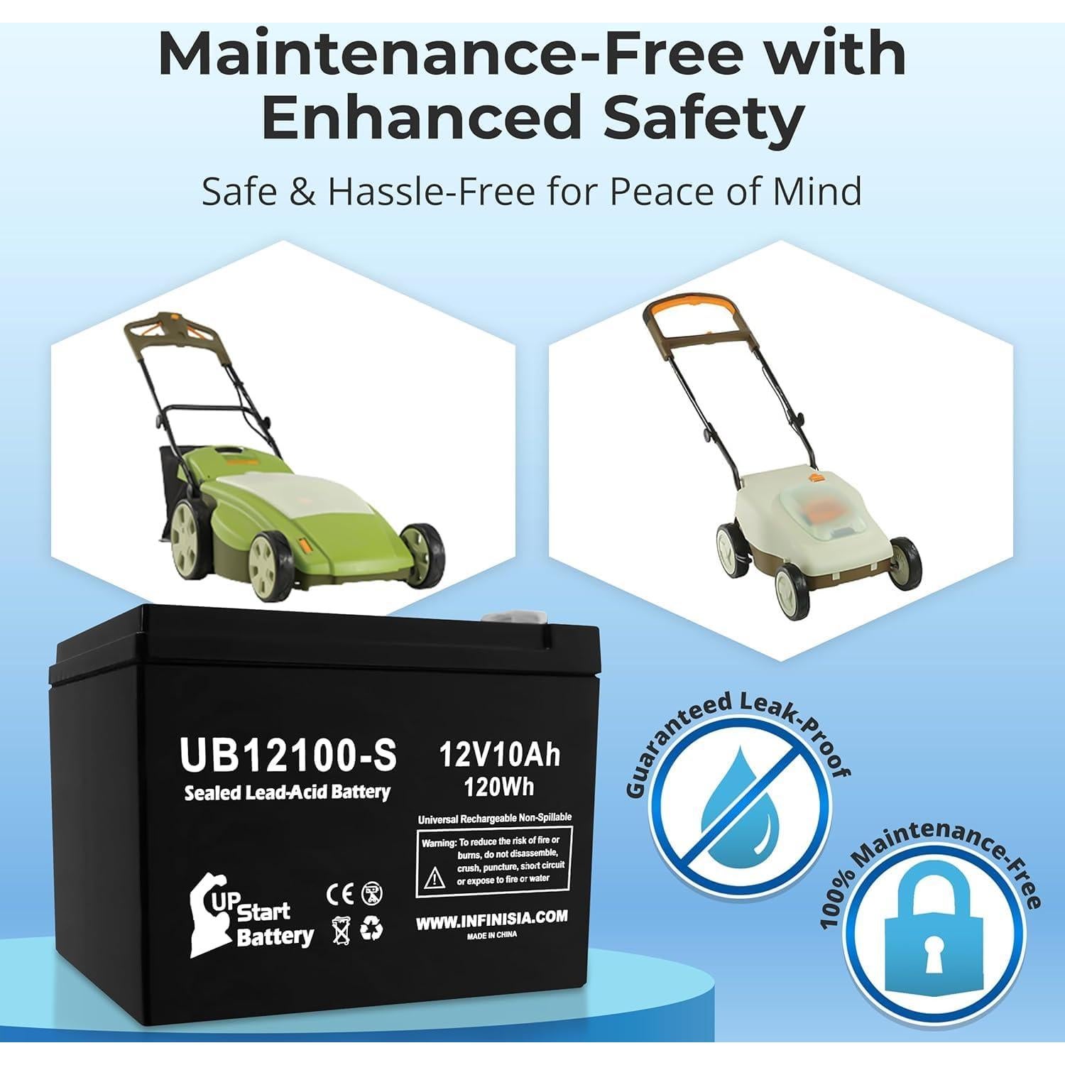 Paquete de 2 Baterías 12V 10Ah UpStart para Cortadoras Neuton CE5