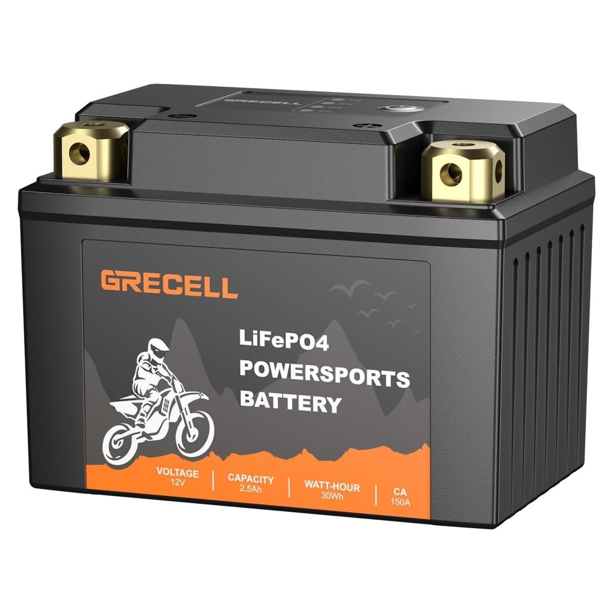 Batería de Litio GRECELL 12V 2.5Ah para Motocicleta y ATV