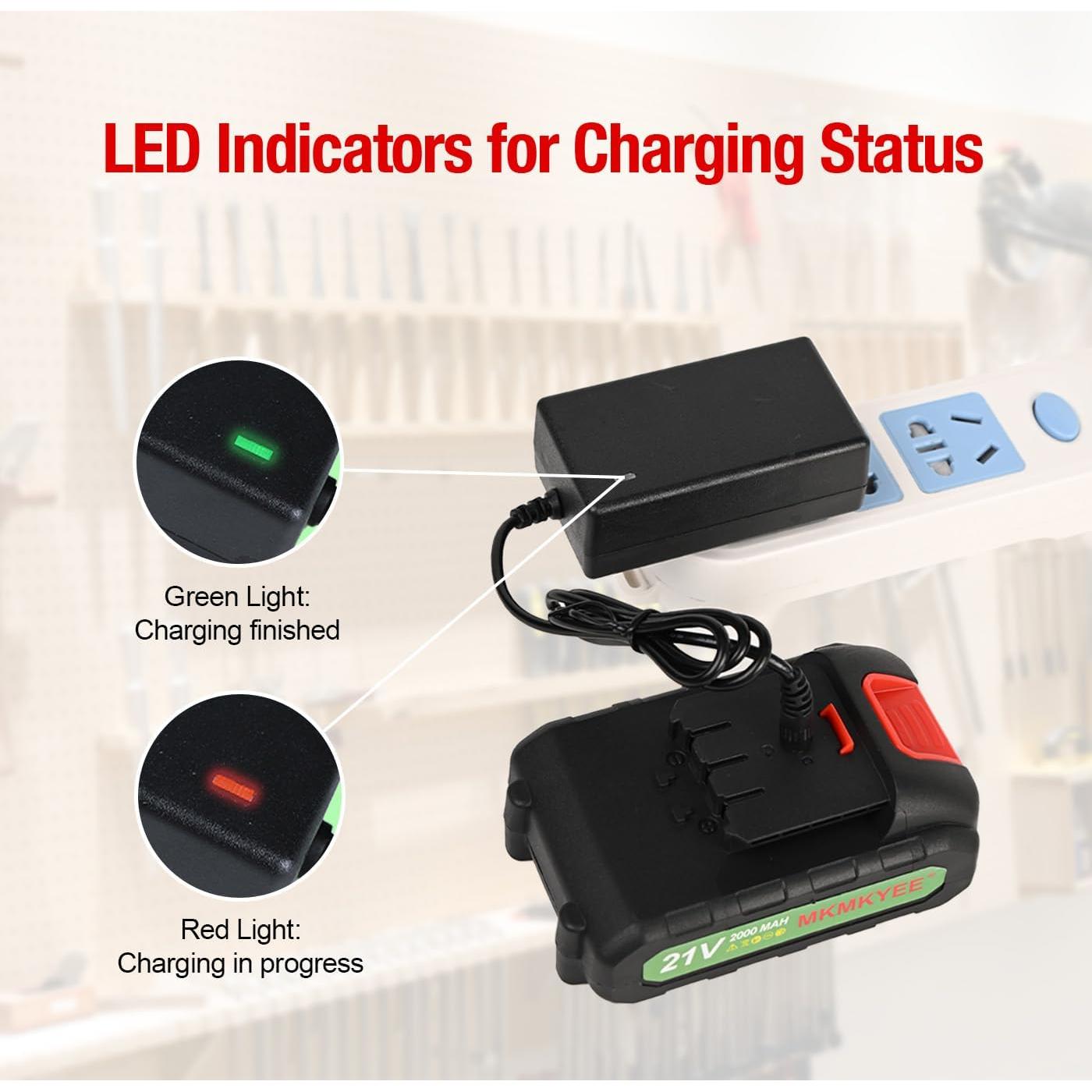 Batería de Litio 21V MKMKYEE III 2.0Ah con Pantalla LED