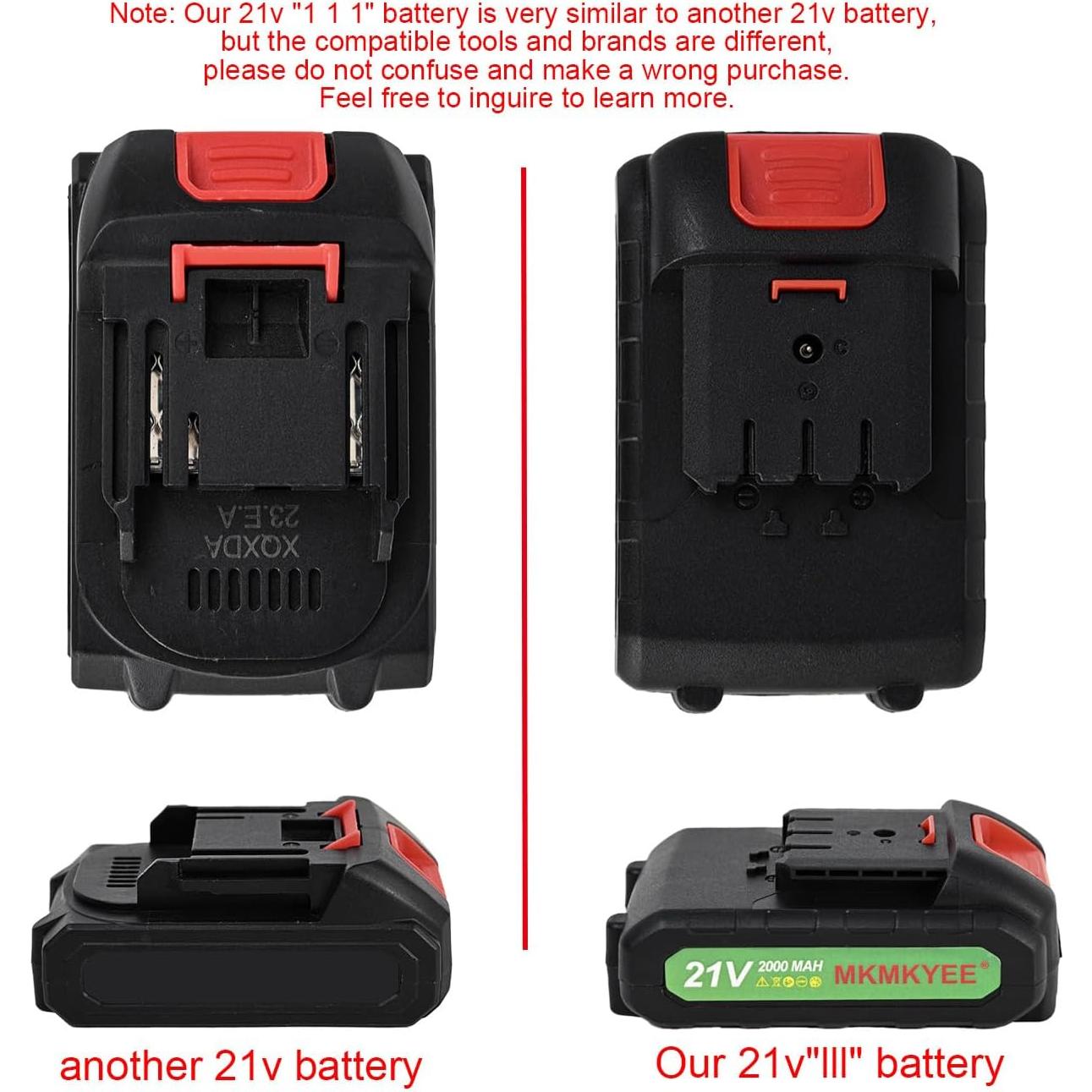 Batería de Litio 21V MKMKYEE III 2.0Ah con Pantalla LED
