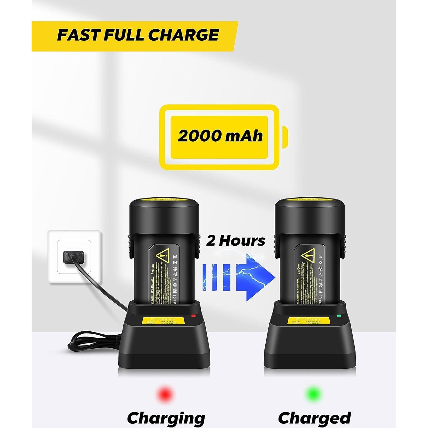 Afilador de Motosierra Inalámbrico EzzDoo 12V con 6 Puntas