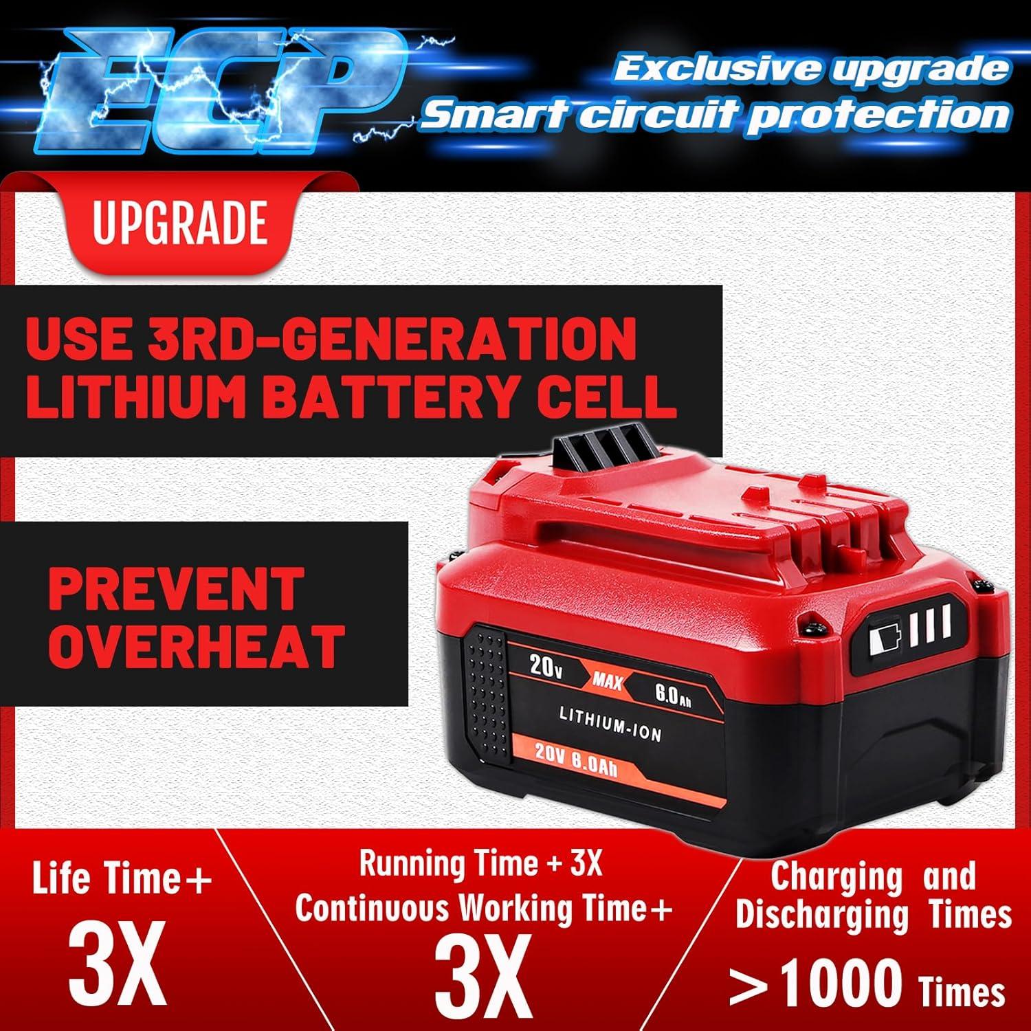 Batería de Reemplazo TenHutt 20V 6000mAh para Craftsman V20