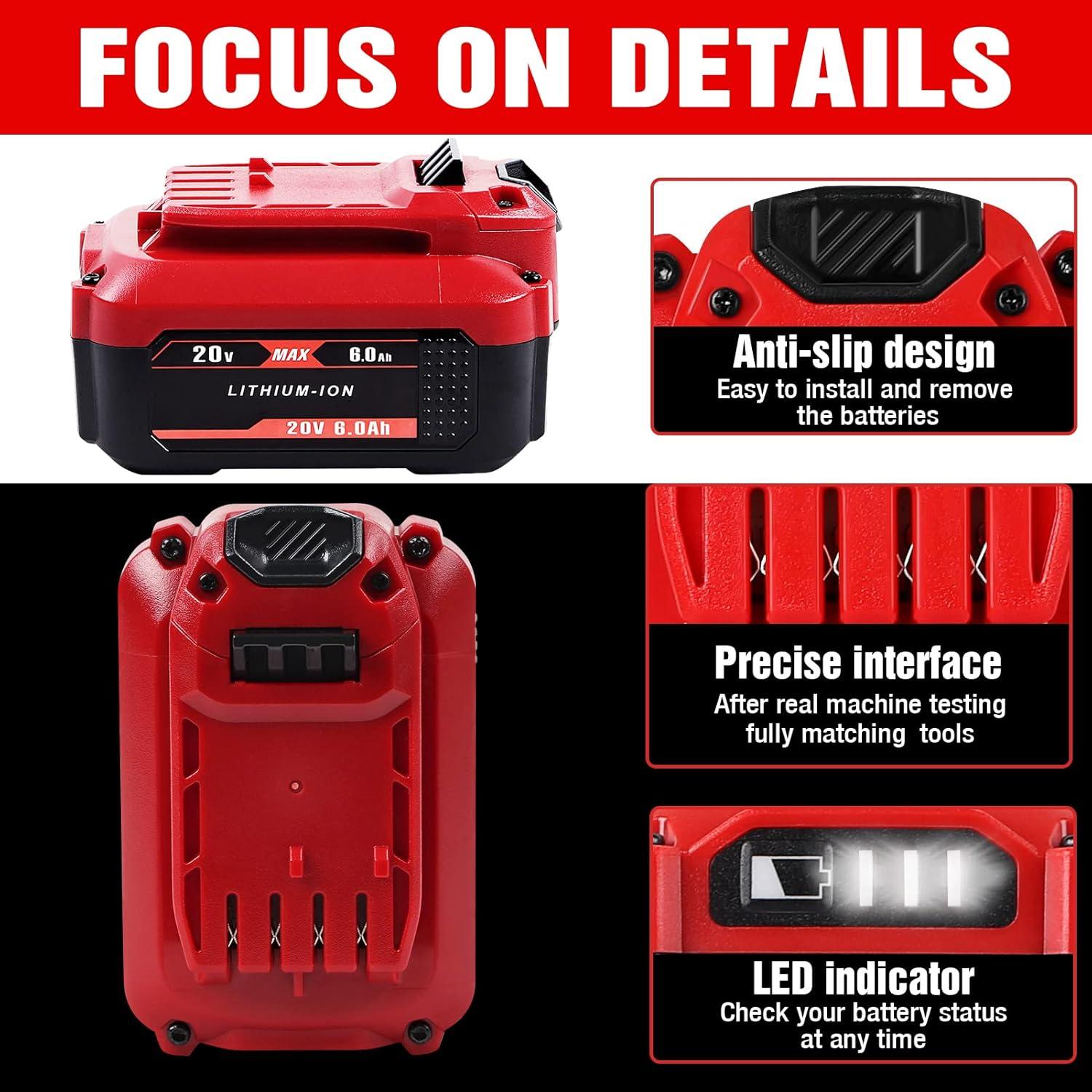 Batería de Reemplazo TenHutt 20V 6000mAh para Craftsman V20