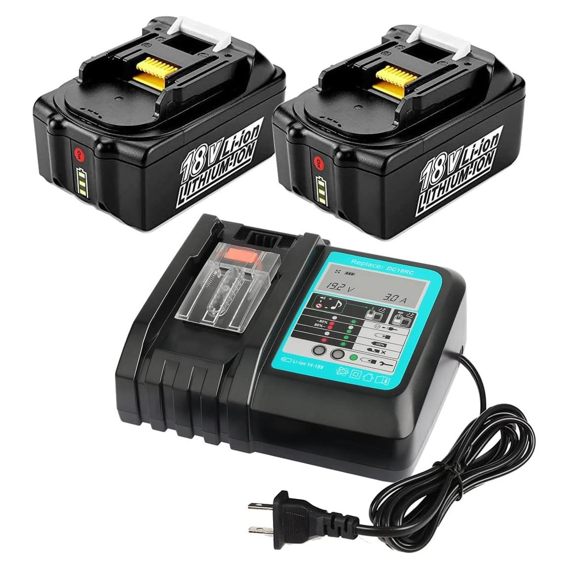 2 Baterías 18V 5.0Ah BL1850B y Cargador para Makita