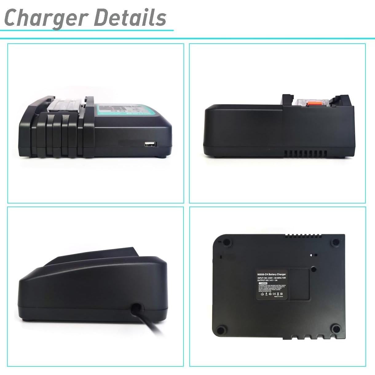 2 Baterías 18V 5.0Ah BL1850B y Cargador para Makita