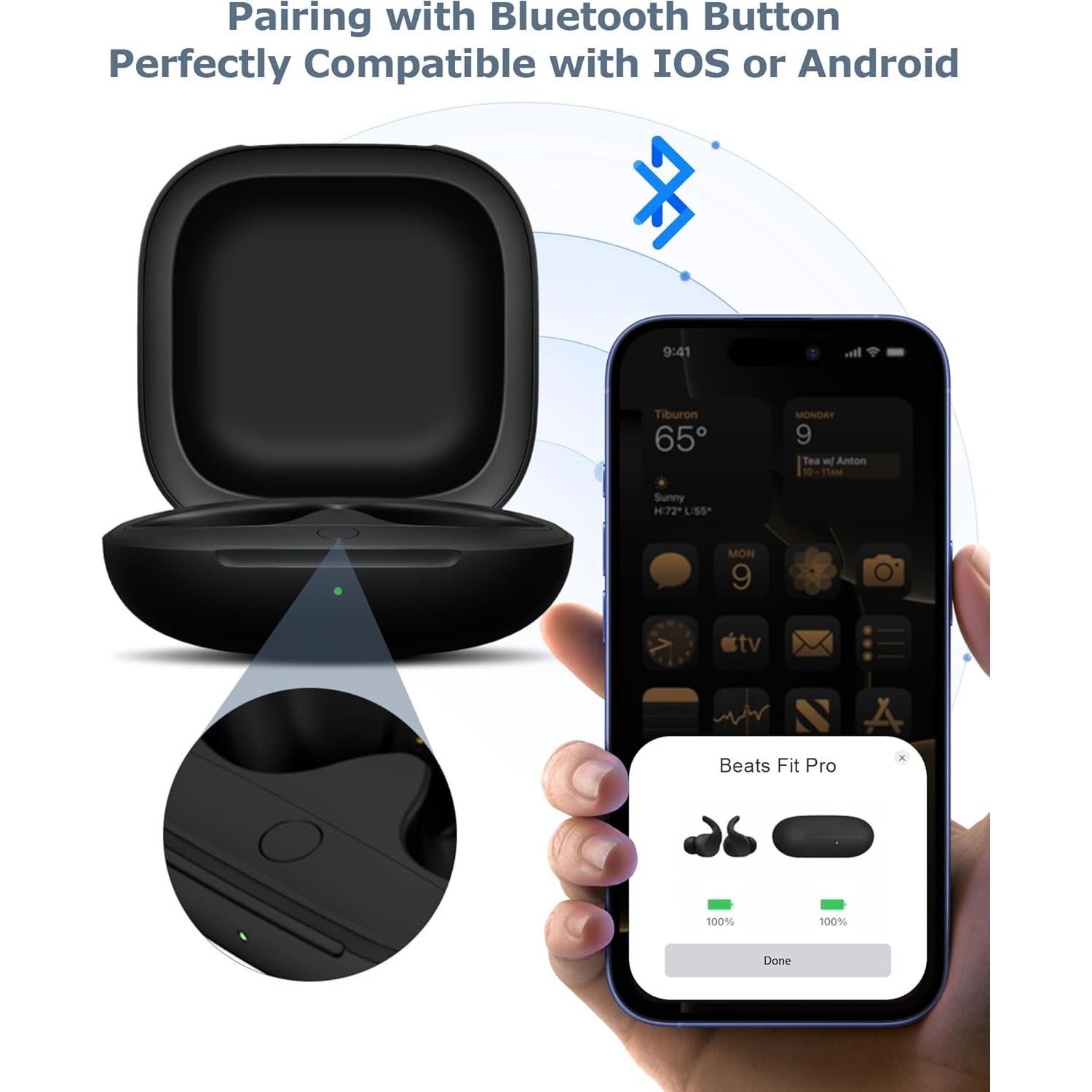 Funda de Carga Inalámbrica XCZNAGS para Beats Fit Pro 700mAh