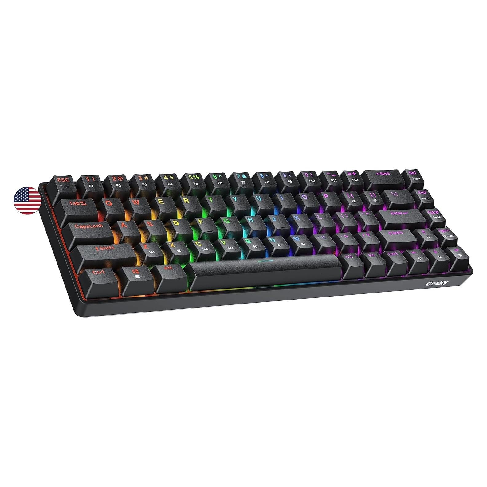 Teclado Mecánico Geeky GK65 SE 65% RGB 68 Teclas Negro