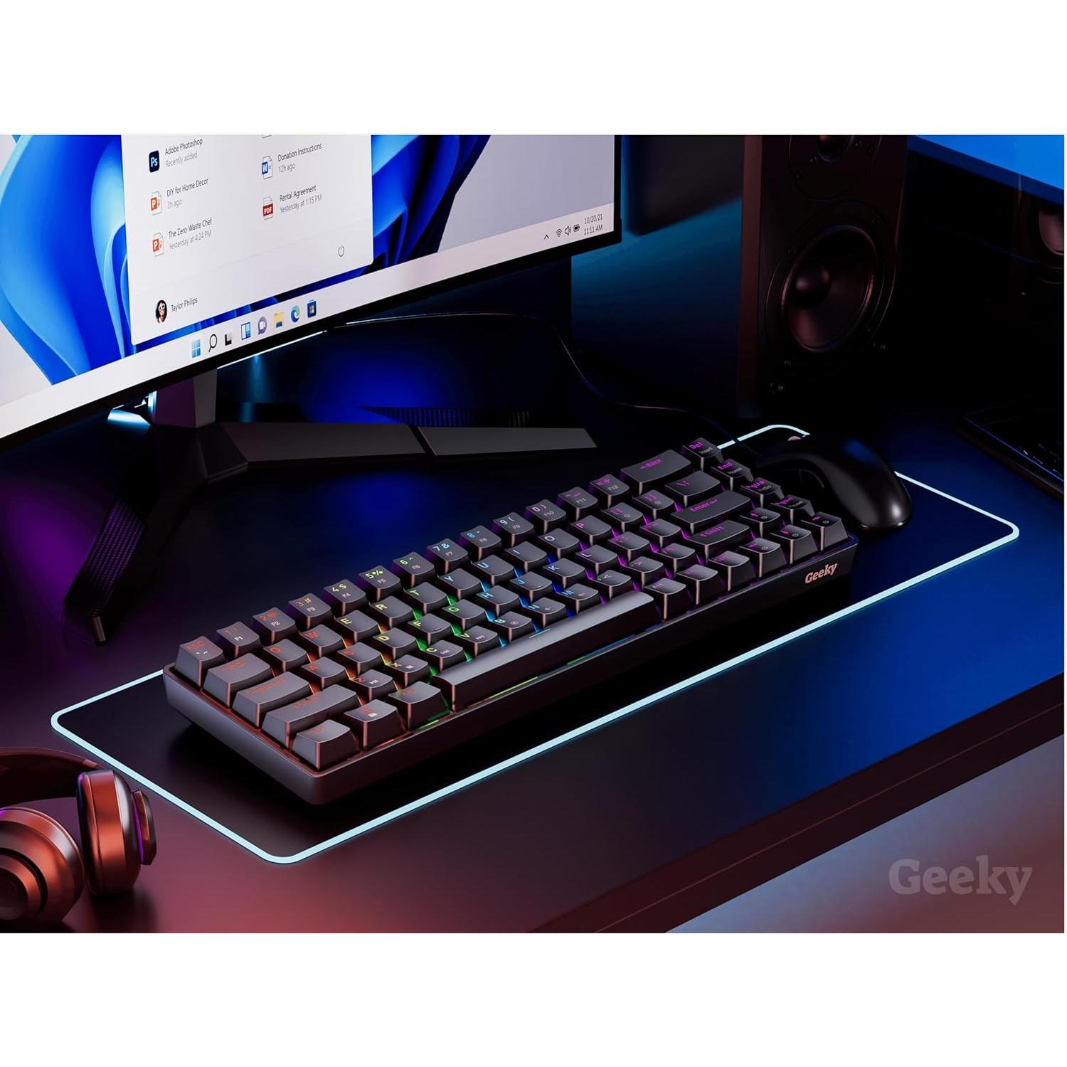 Teclado Mecánico Geeky GK65 SE 65% RGB 68 Teclas Negro