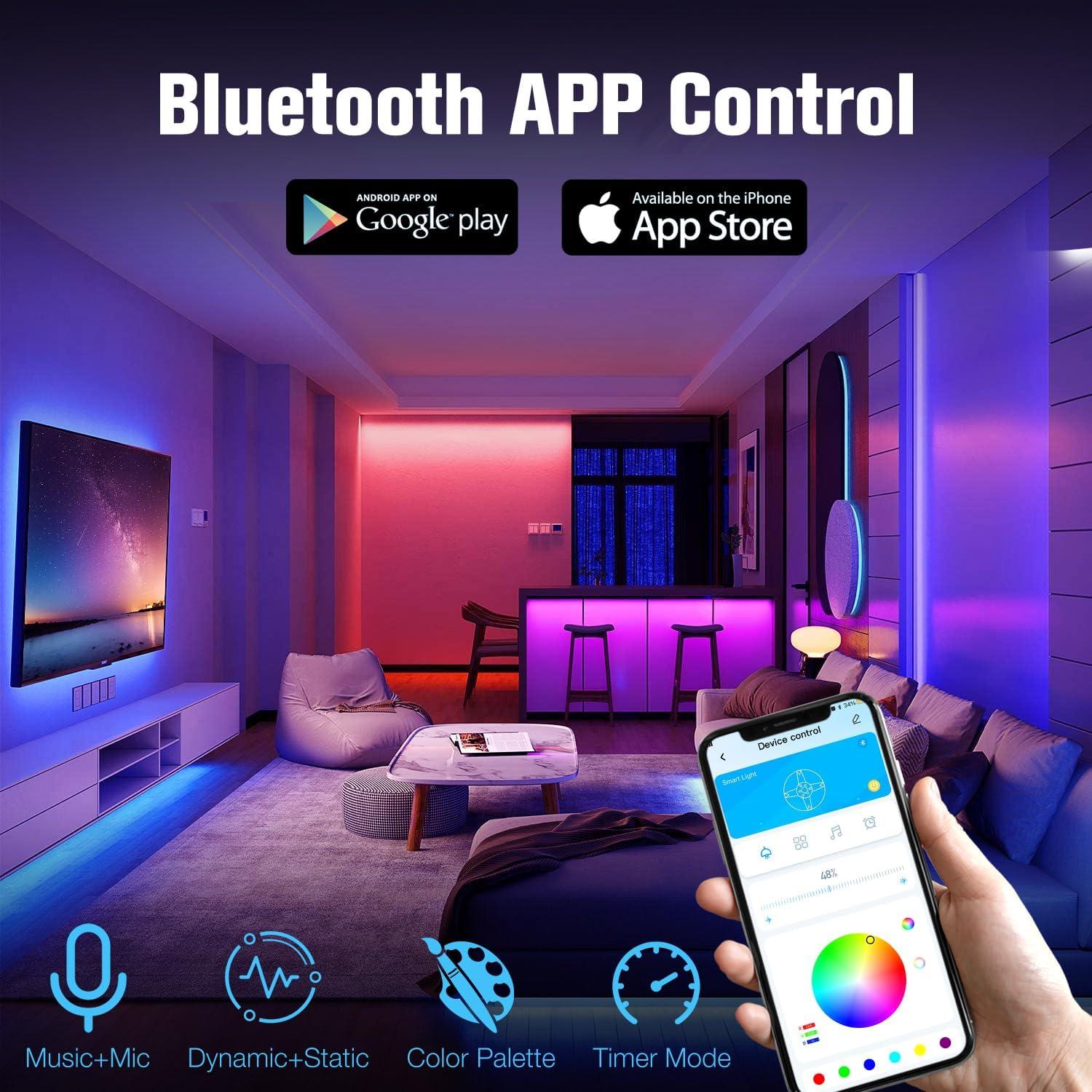 Tira LED RGB 12.1m DAYBETTER con Control Remoto y APP