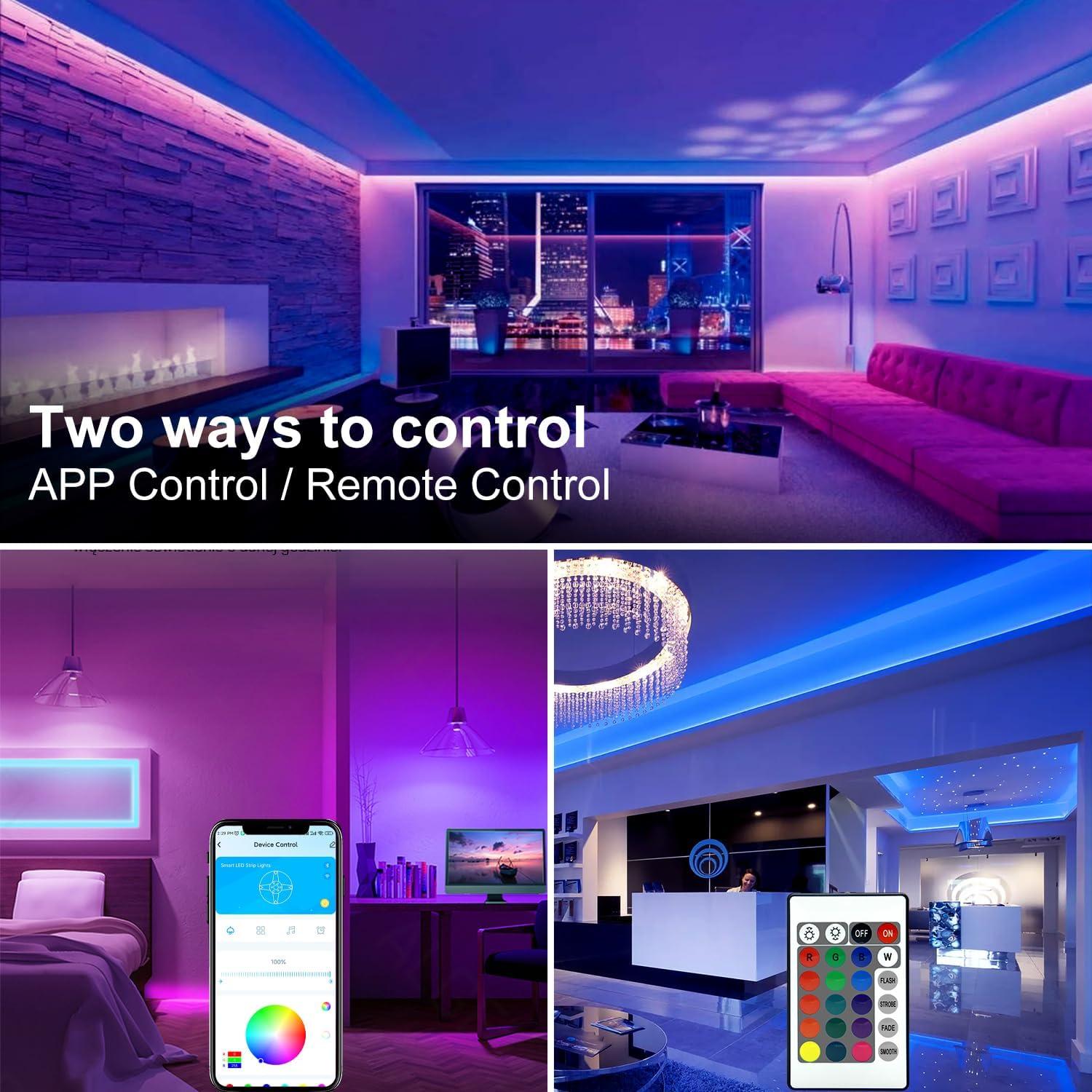 Tira LED RGB 12.1m DAYBETTER con Control Remoto y APP