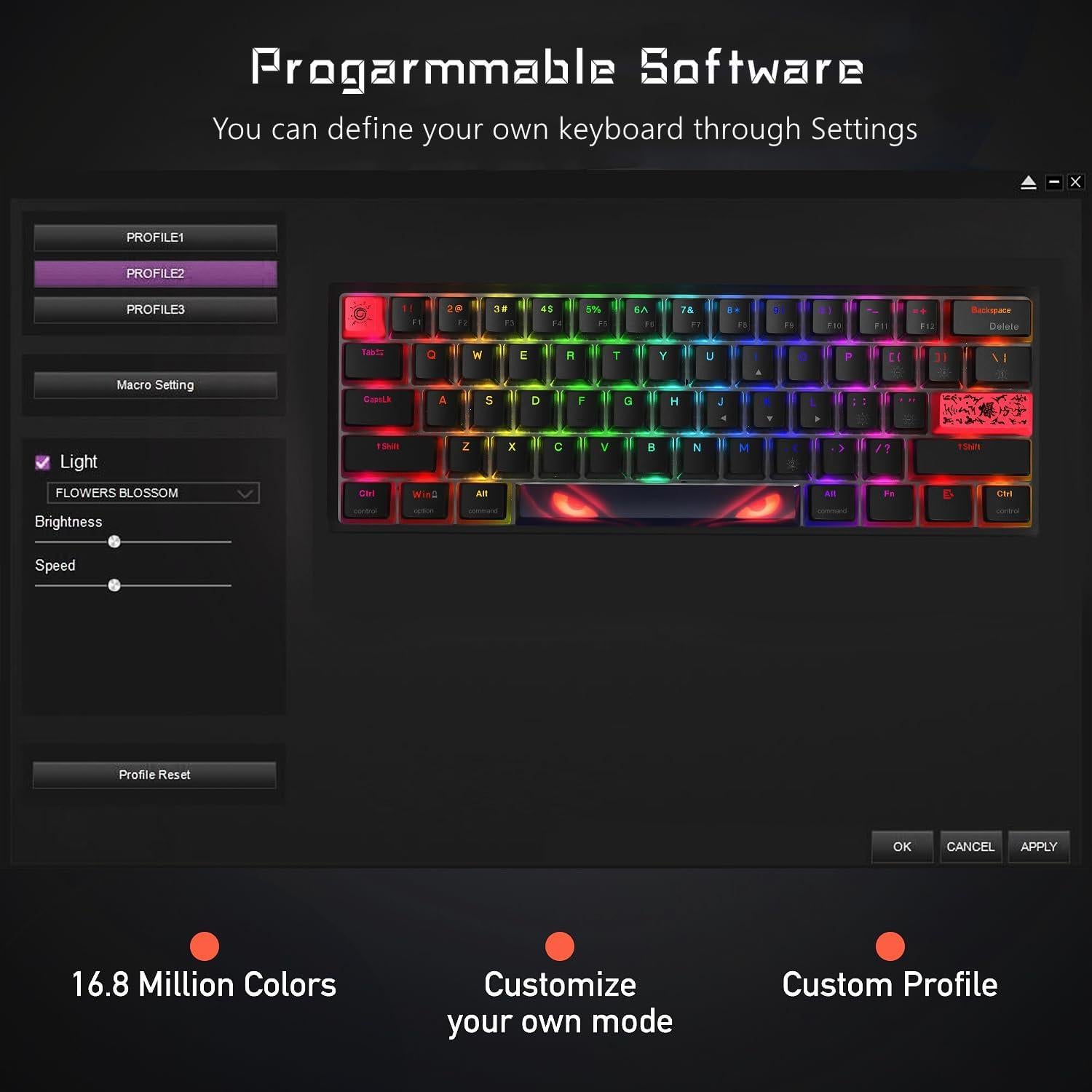 Teclado Mecánico Womier WK61 RGB 60% Intercambiable Negro