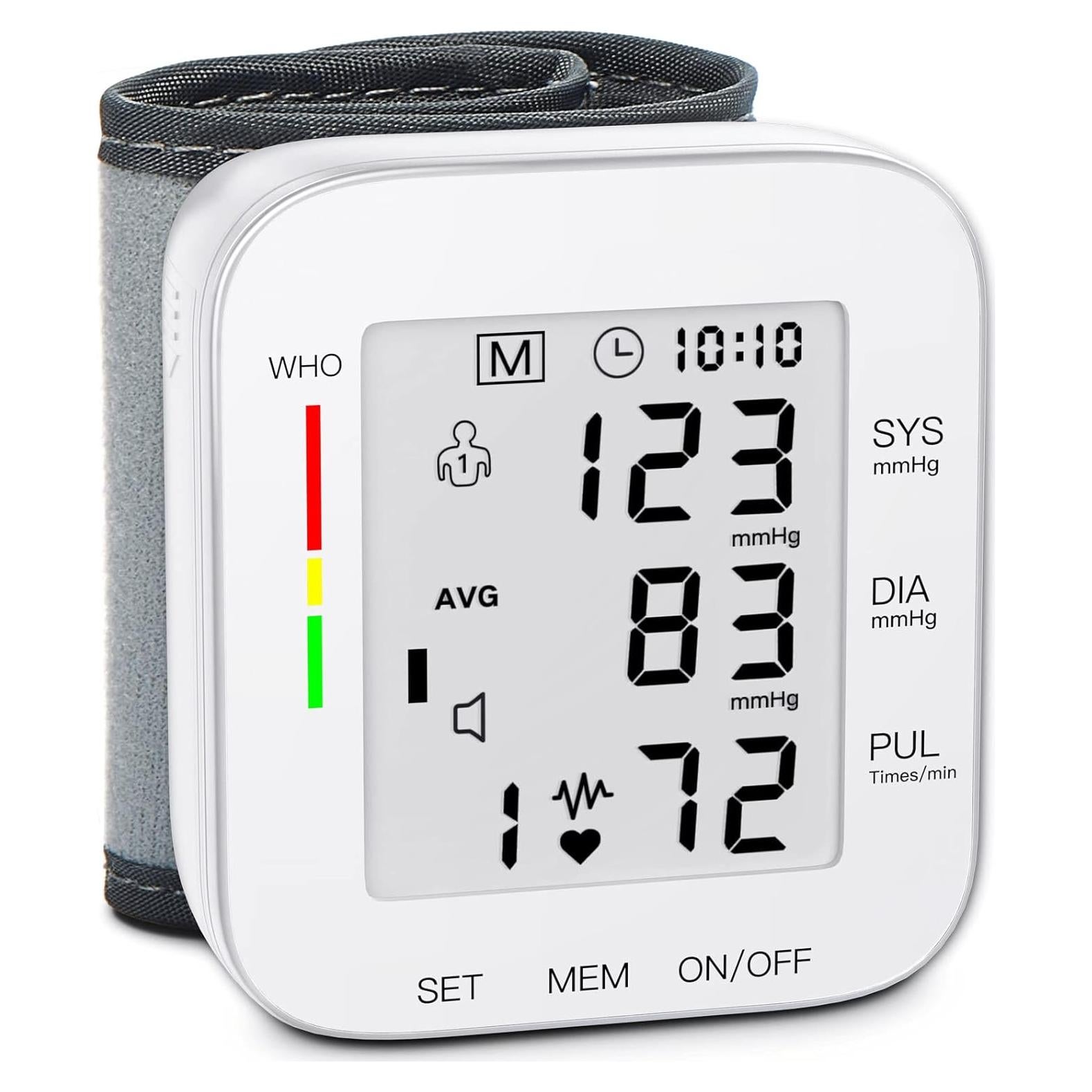 Monitor de Presión Arterial de Muñeca MMIZOO W1681 LCD Grande