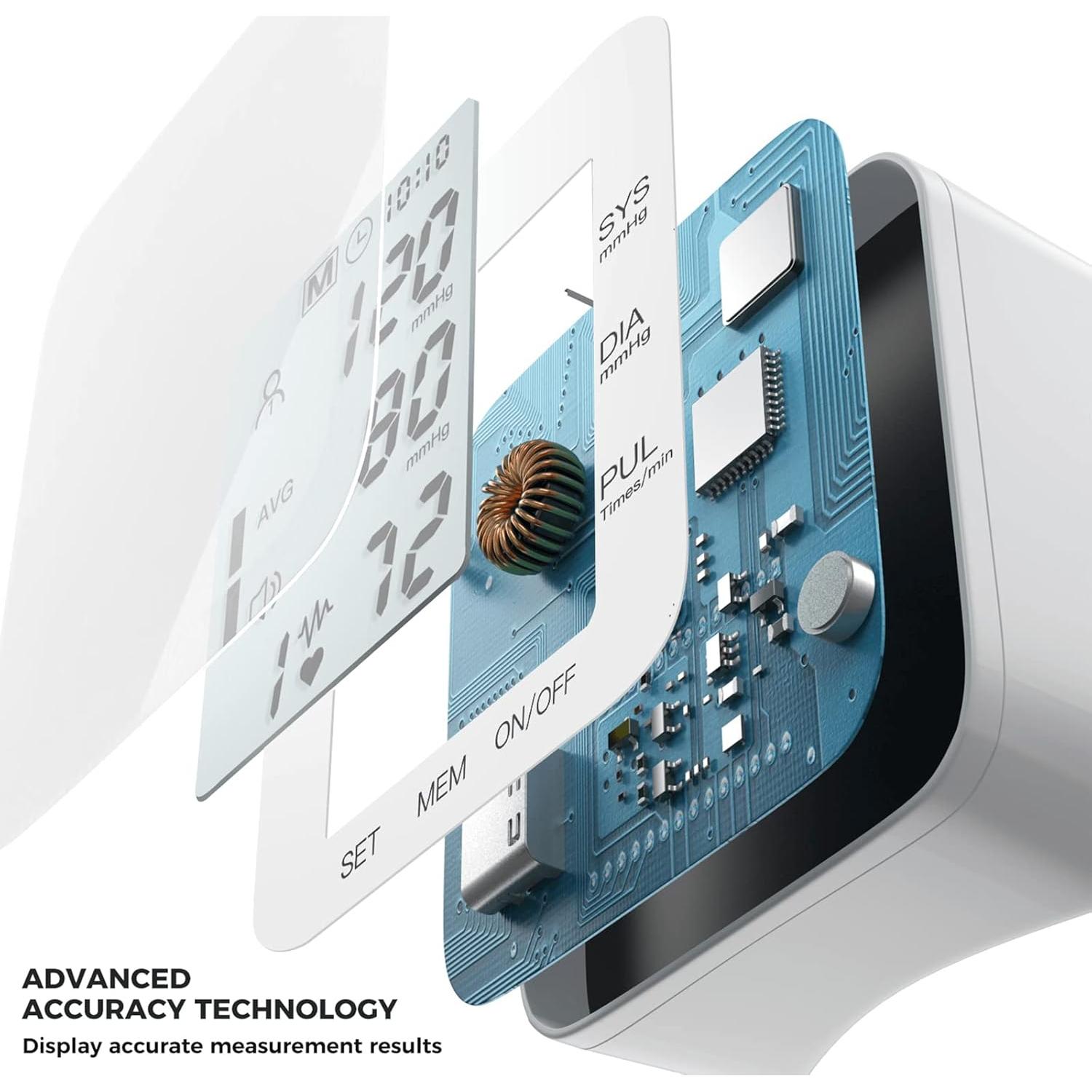 Monitor de Presión Arterial de Muñeca MMIZOO W1681 LCD Grande