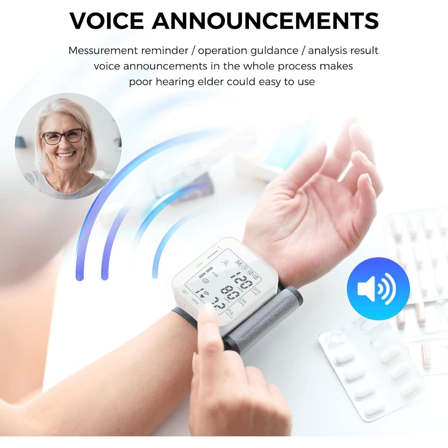 Monitor de Presión Arterial de Muñeca MMIZOO W1681 LCD Grande