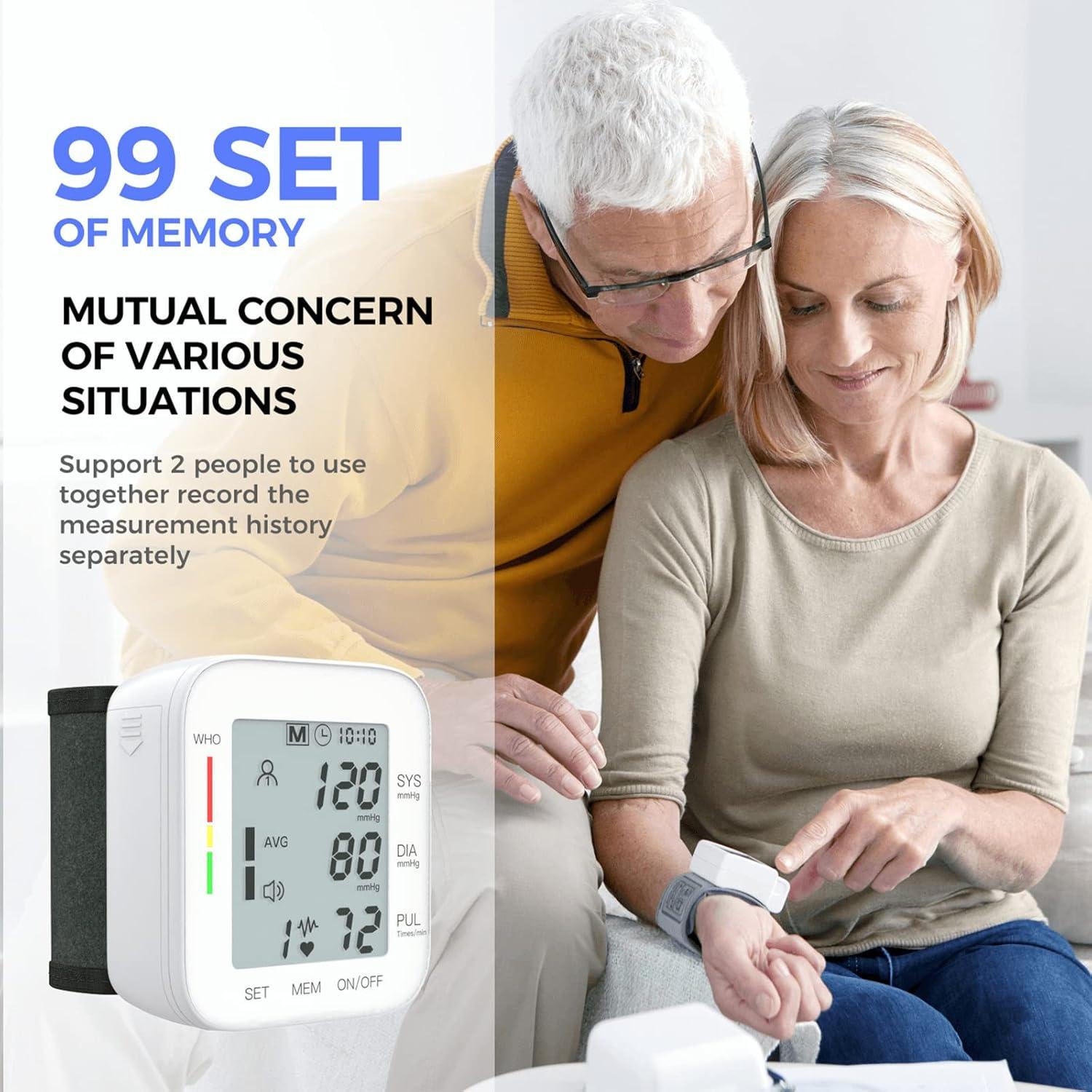 Monitor de Presión Arterial de Muñeca MMIZOO W1681 LCD Grande