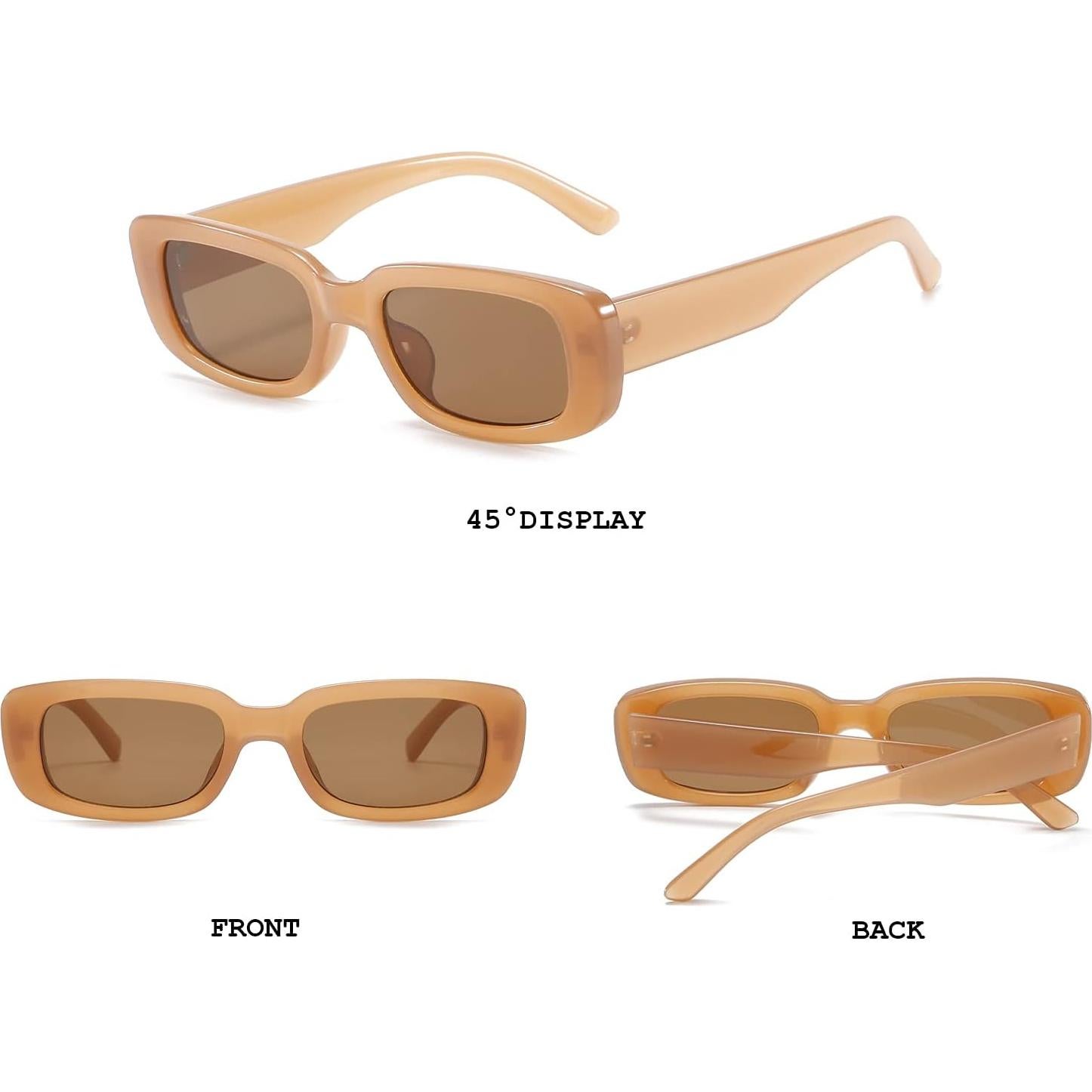 Gafas de sol BUTABY para mujeres retro UV400 marco beige